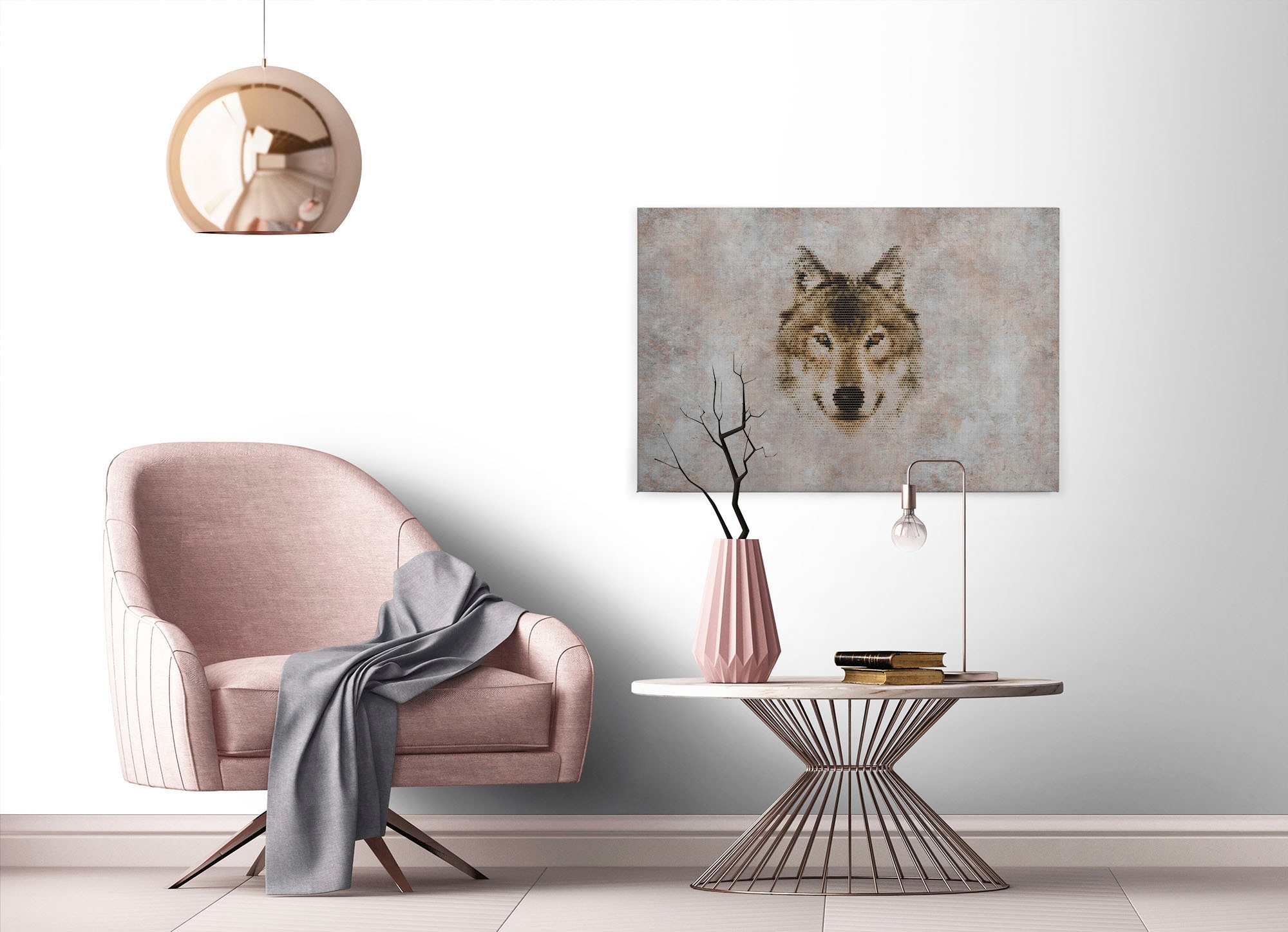 A.S. Création Leinwandbild »big three«, Kunst-Tiere-Kinder, (1 St.), Keilrahmen Bild Betonoptik Tiere Leinwand-Bild Wohnzimmer modern Wand
