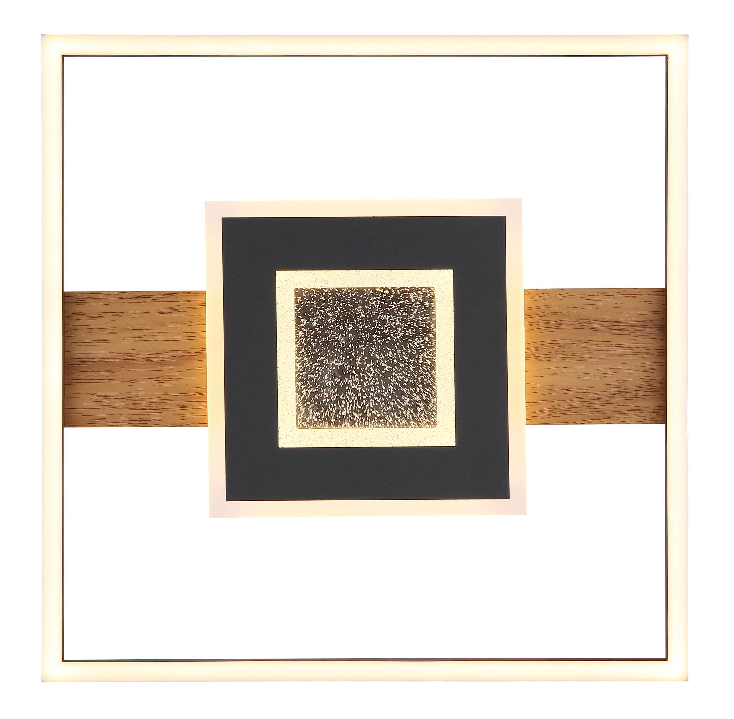 GLOBO LIGHTING LED Deckenleuchte »PIKARA« LED-Modul Warmweiß Deckenlampe/holzoptik/Acrylkristalle klar/modern