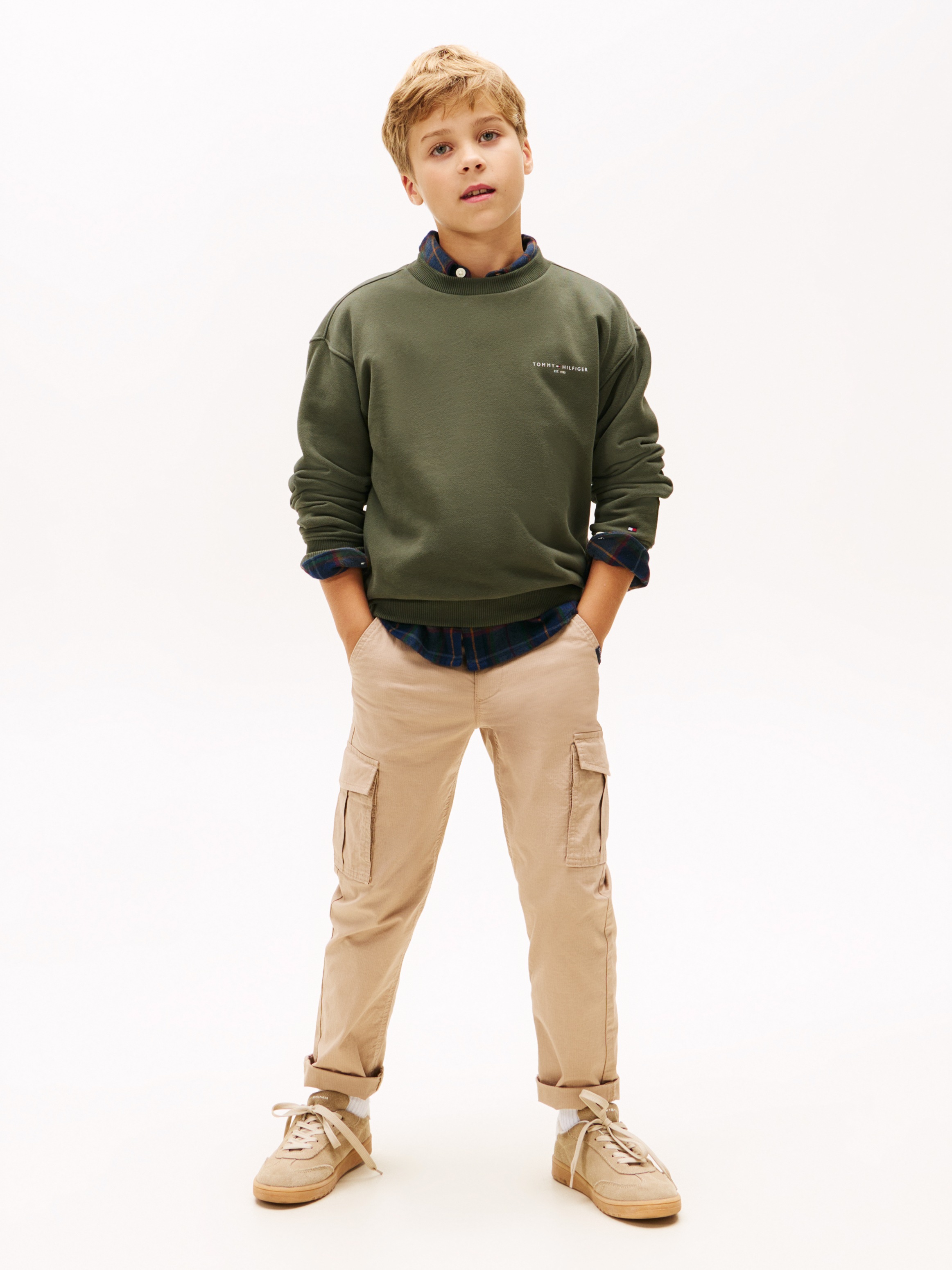 Tommy Hilfiger Sweatshirt »MINI CORP C-NECK«, Kinder bis 16 Jahre, für Jungen und Mädchen, regular fit

