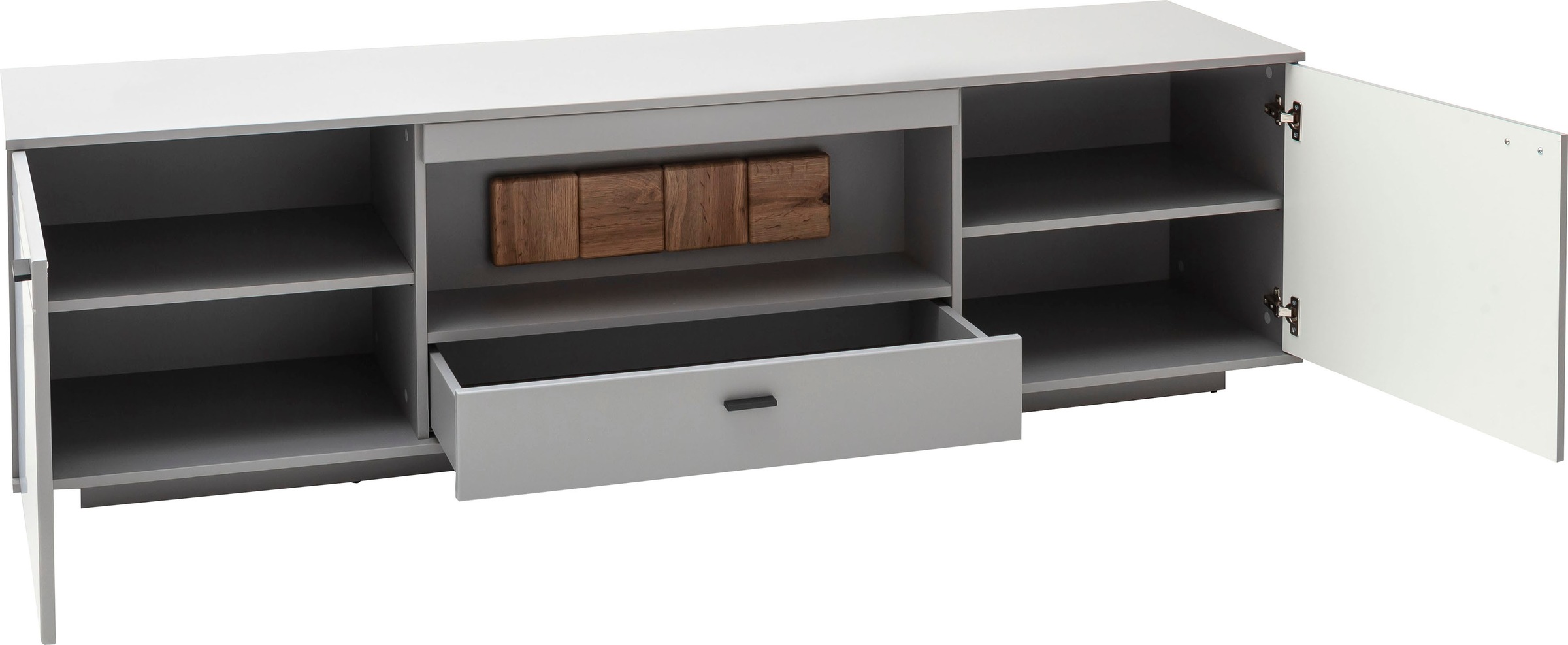 MCA furniture Lowboard »Zadar«, TV Schrank für TV bis 80 Zoll, Arktis Grau, wahlweise mit Beleuchtung