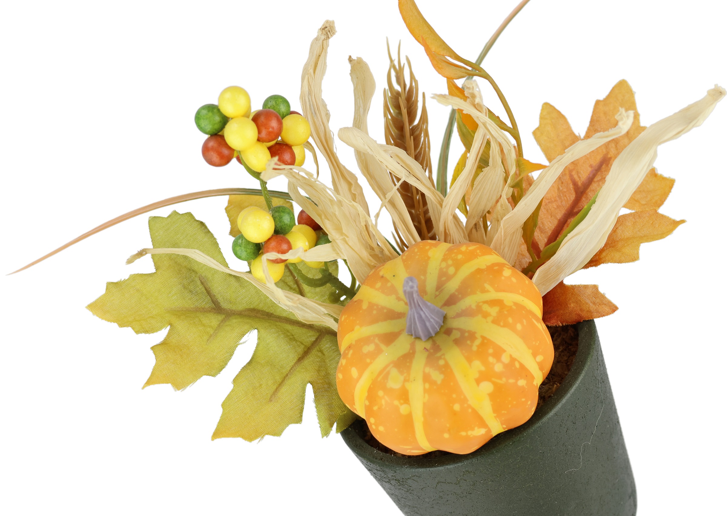 I.GE.A. Kunstblume »Gesteck Kürbis/Beeren«, 2er Set im Topf Herbstlaub Dekoblume Herbst-Deko Herbstblume Gesteck