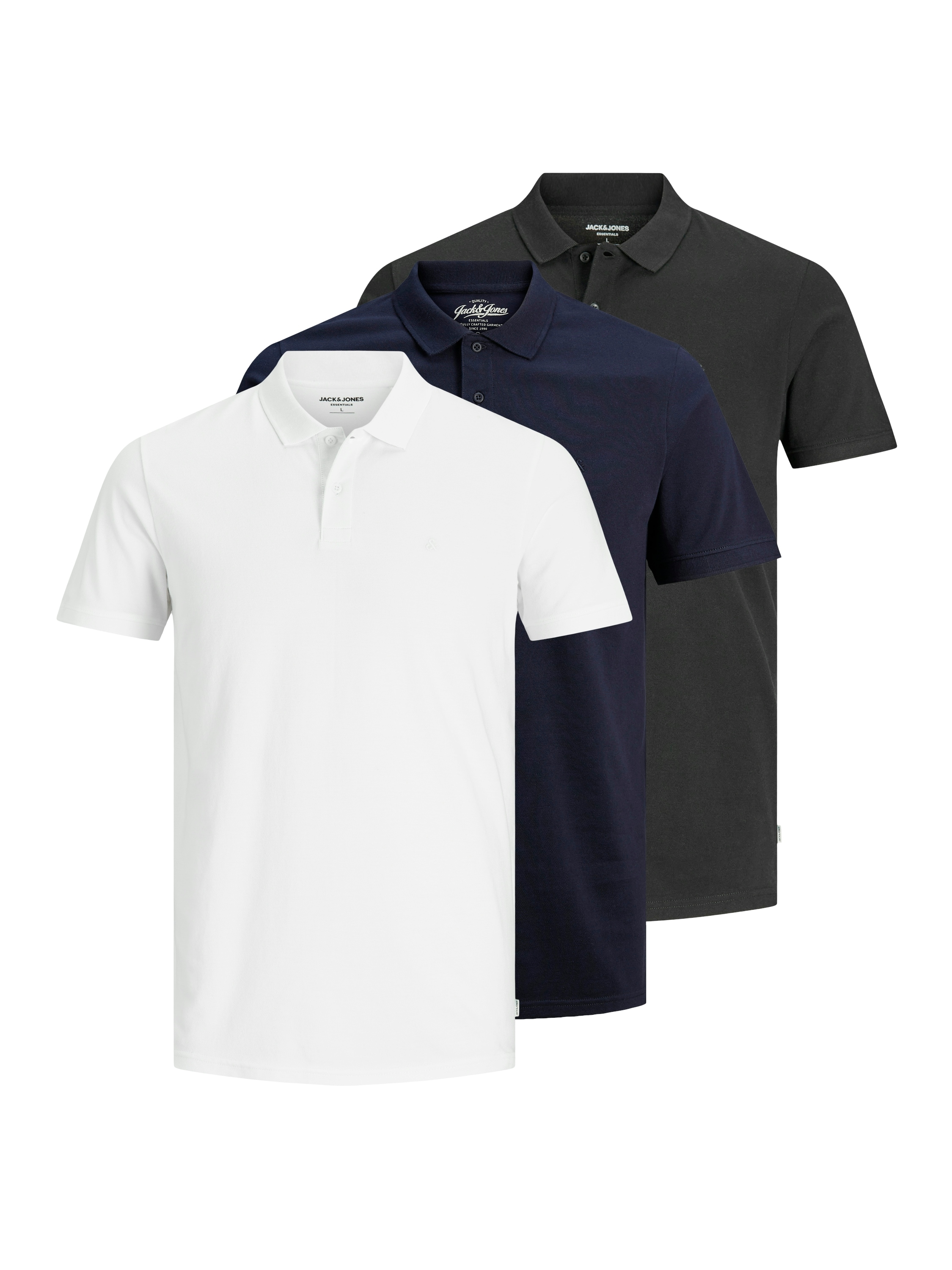 Jack & Jones Poloshirt »JJEBASIC POLO SS 3PK MP NOOS«, (Packung, 3 tlg.)