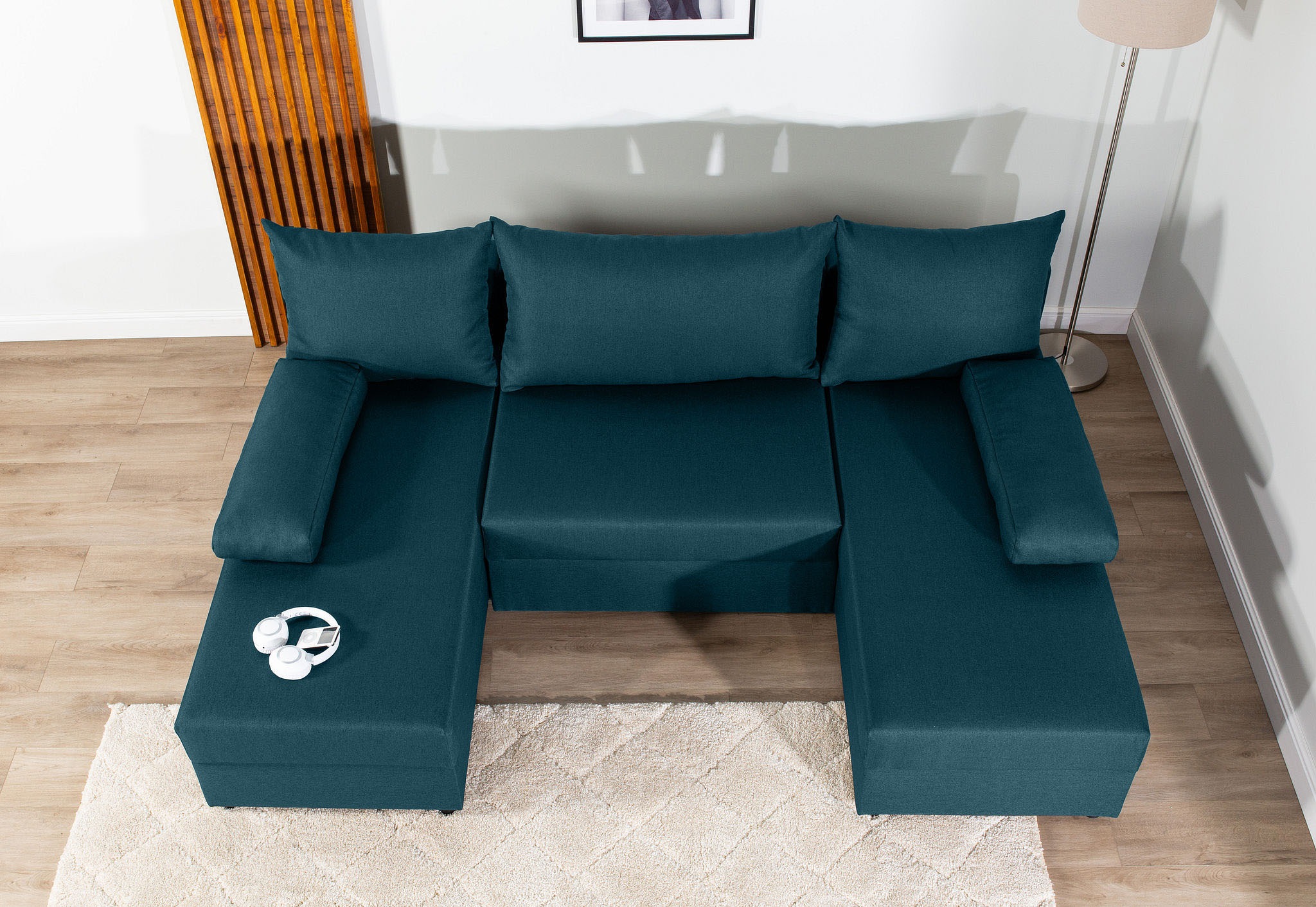 COLLECTION AB Wohnlandschaft »Pico U-Form«, Breite 220, ohne Armlehne mit Schlaffunktion, Bettkasten