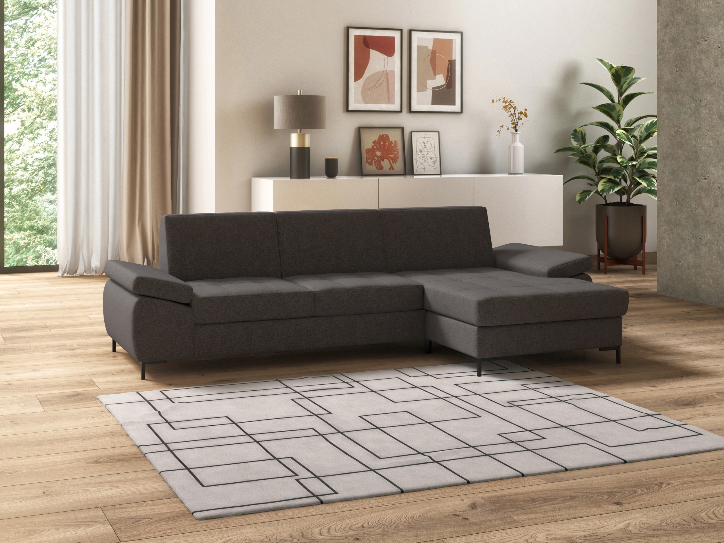 DOMO collection Ecksofa »Capelo, komfortabel, klare Linien zeichnen dieses günstig online kaufen