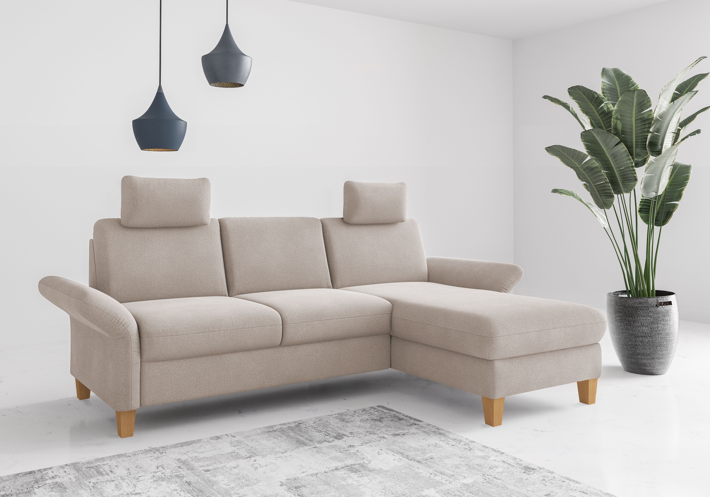 Home affaire Ecksofa "Rochelle, L-Form", wahlweise mit Armteilverstellung, günstig online kaufen