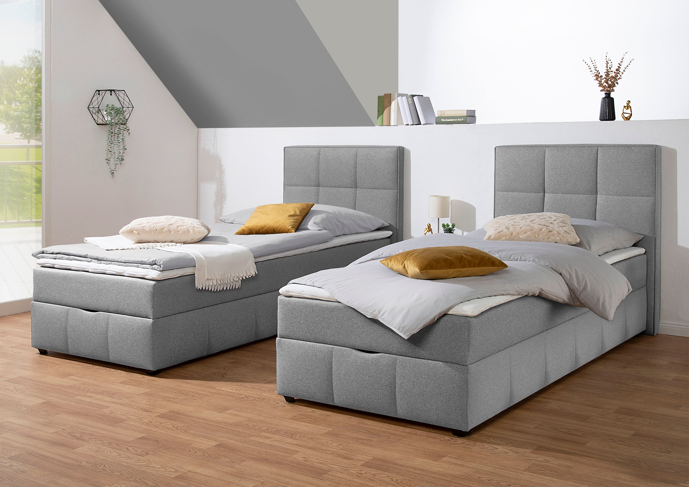 Home affaire Boxbett »Niemes« Boxbett mit Bettkasten, inkl. Topper