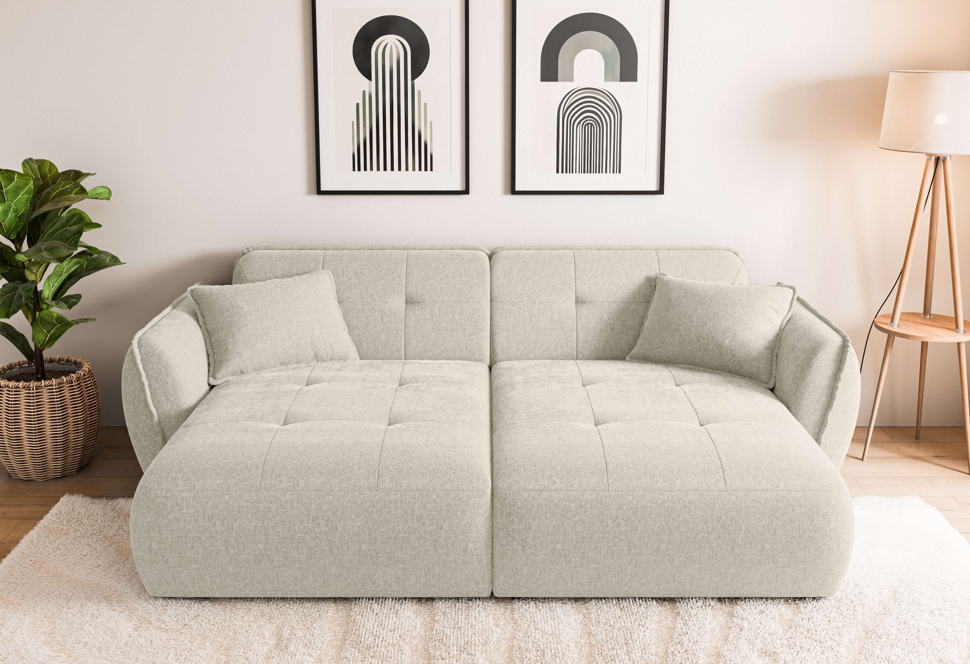 Home affaire Big-Sofa »MIRELDA Design-Sofa mit Steppungen, extra tief, Brei günstig online kaufen