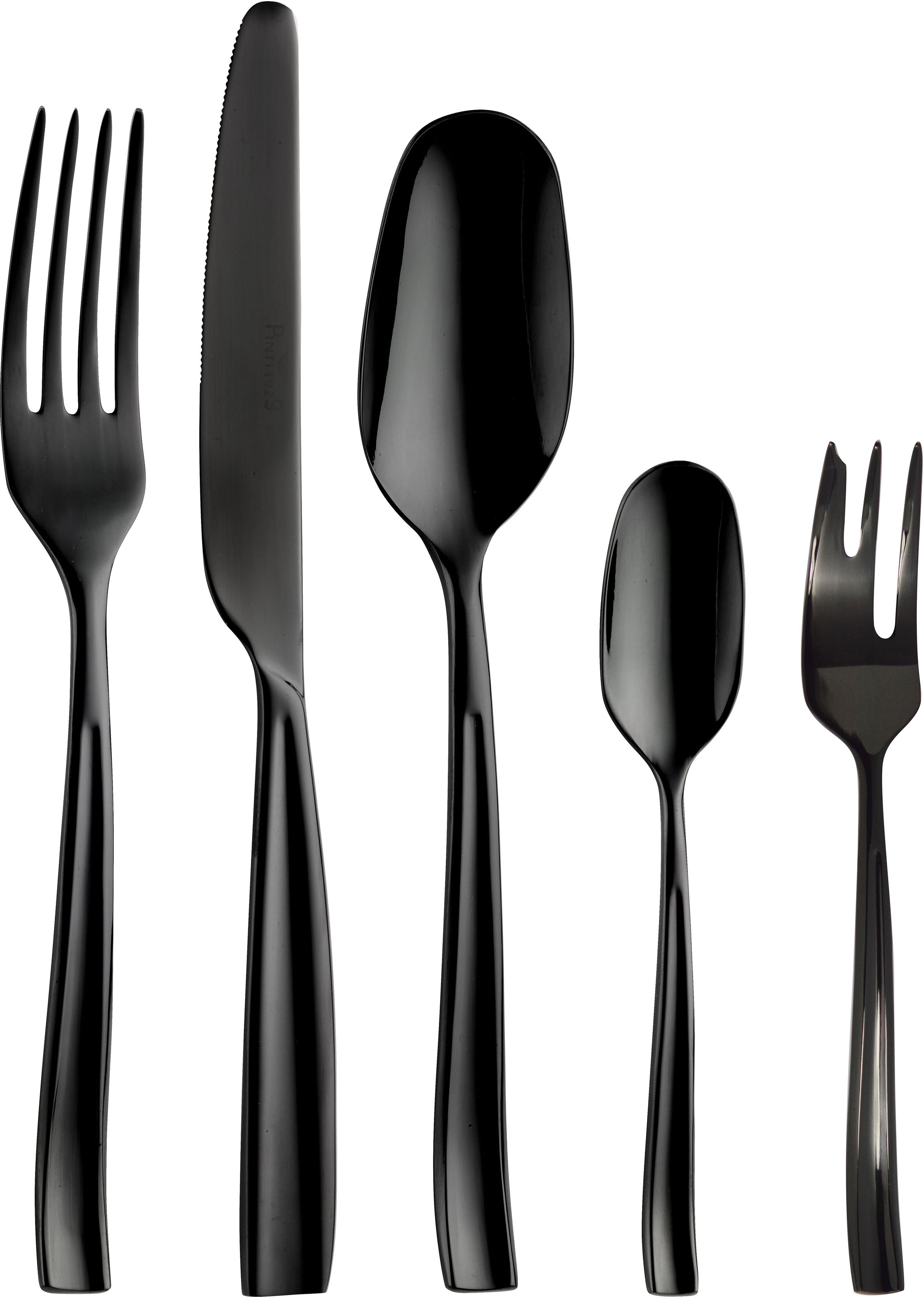 PINTINOX Besteck-Set »Infinito Treasure Total Black« Optik Glänzend PVD Beschichtung schwarz