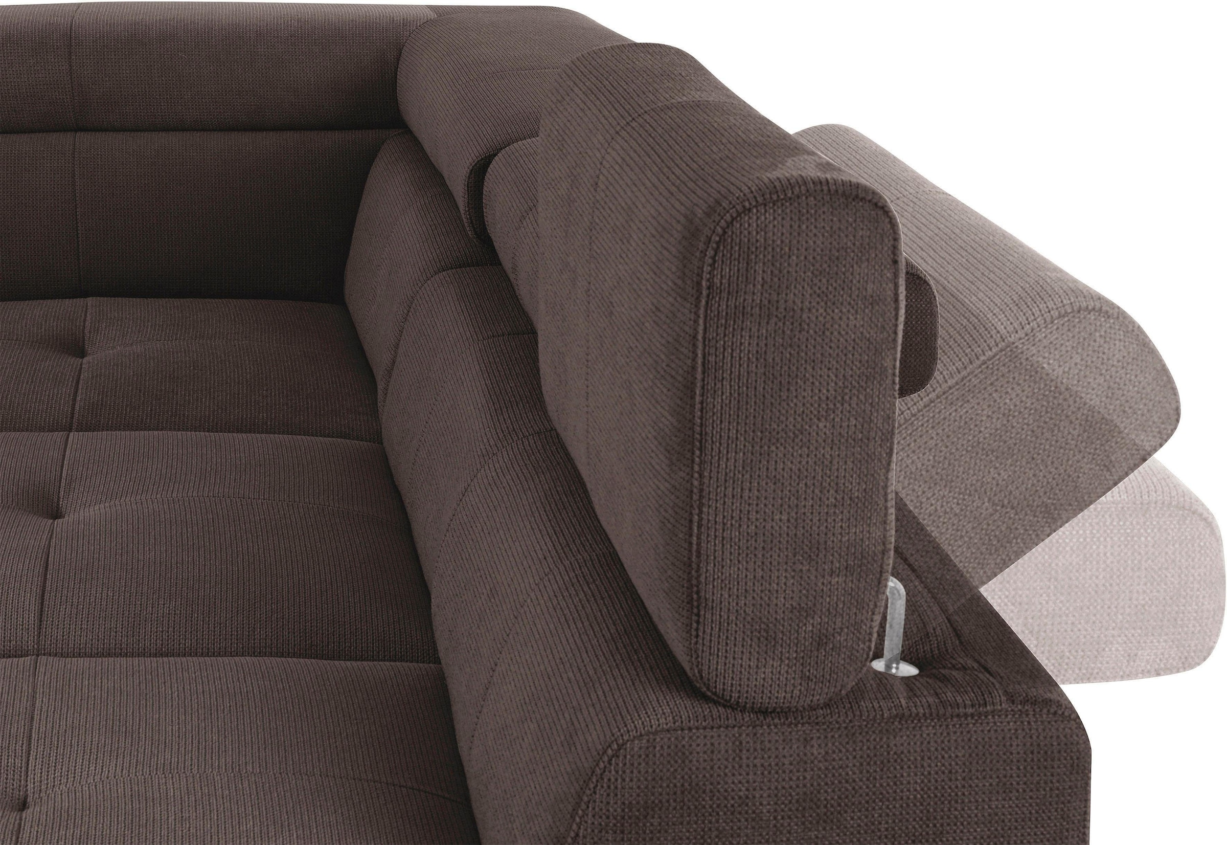 COTTA Polstergarnitur »Enterprise L-Form«, (Set), Set bestehend aus: Ecksofa mit Arm- & Kopfteilverstellung & Hocker
