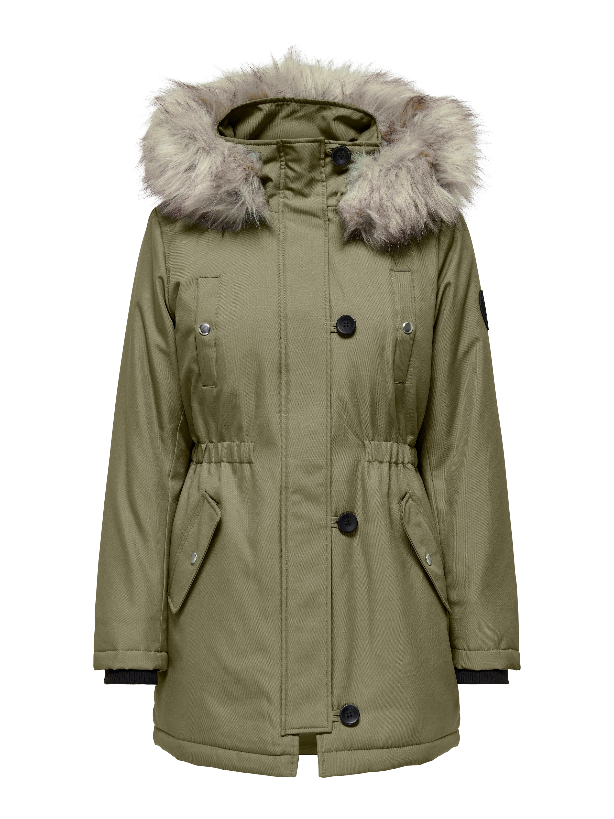 ONLY Parka »ONLIRIS FUR WINTER PARKA LIFE CC OTW«, mit Kapuze, mit verdeckter Knopfleiste