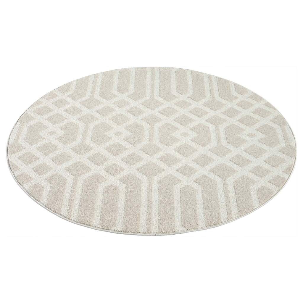 Carpet City Teppich »FLAIR138«, rund, 11 mm Höhe, Kurzflor-Teppich, Skandi-Stil, Wohnzimmer