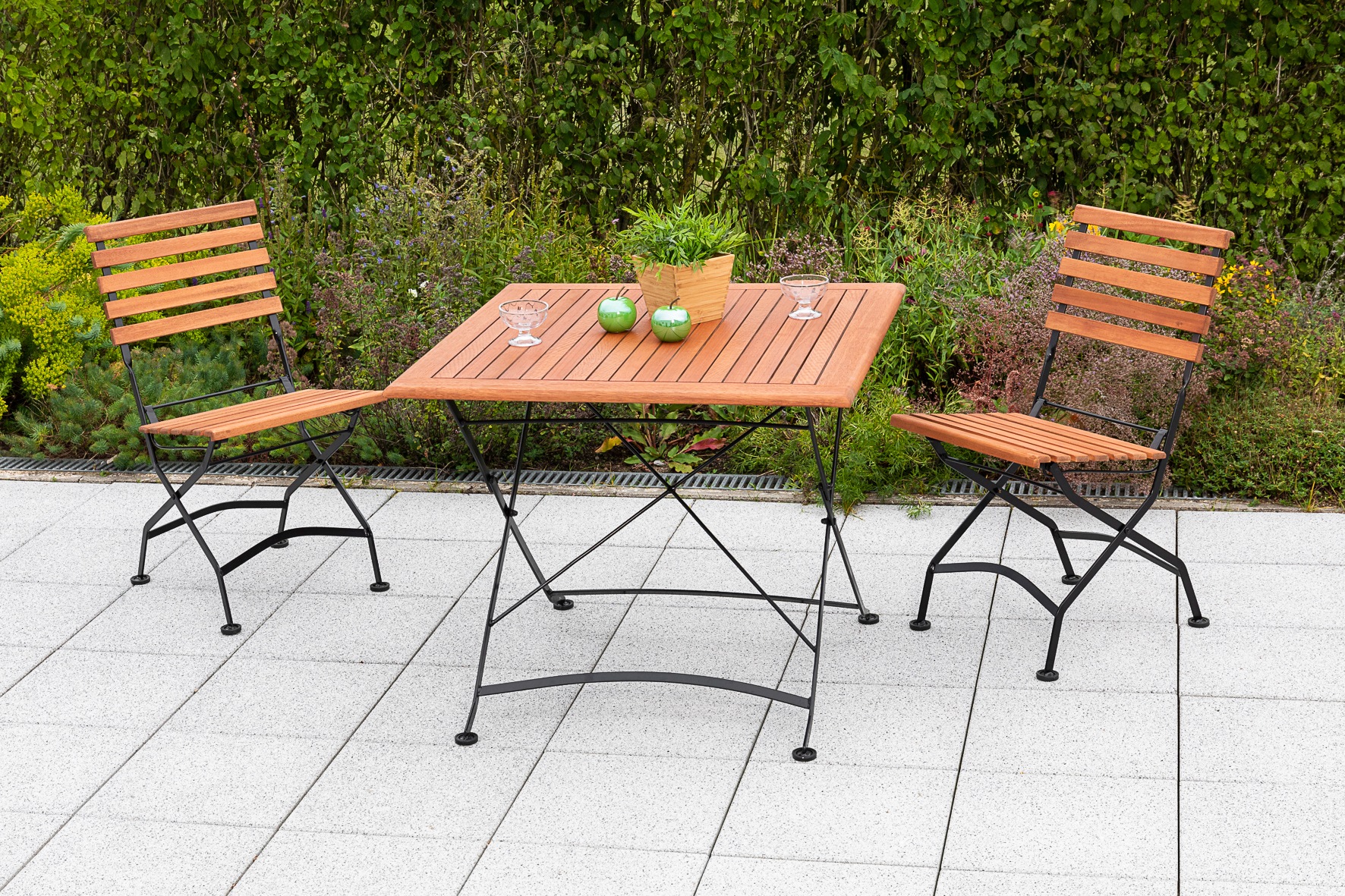 MERXX Garten-Essgruppe »Schloßgarten« 3 Stk. tlg. 2 Klappstühle mit Gartent günstig online kaufen