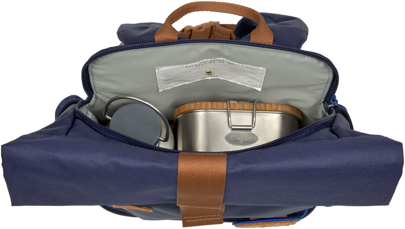 LÄSSIG Kinderrucksack »Little Gang, Mini Rolltop Backpack, navy« Reflektoren aus recycelten PET-Flaschen