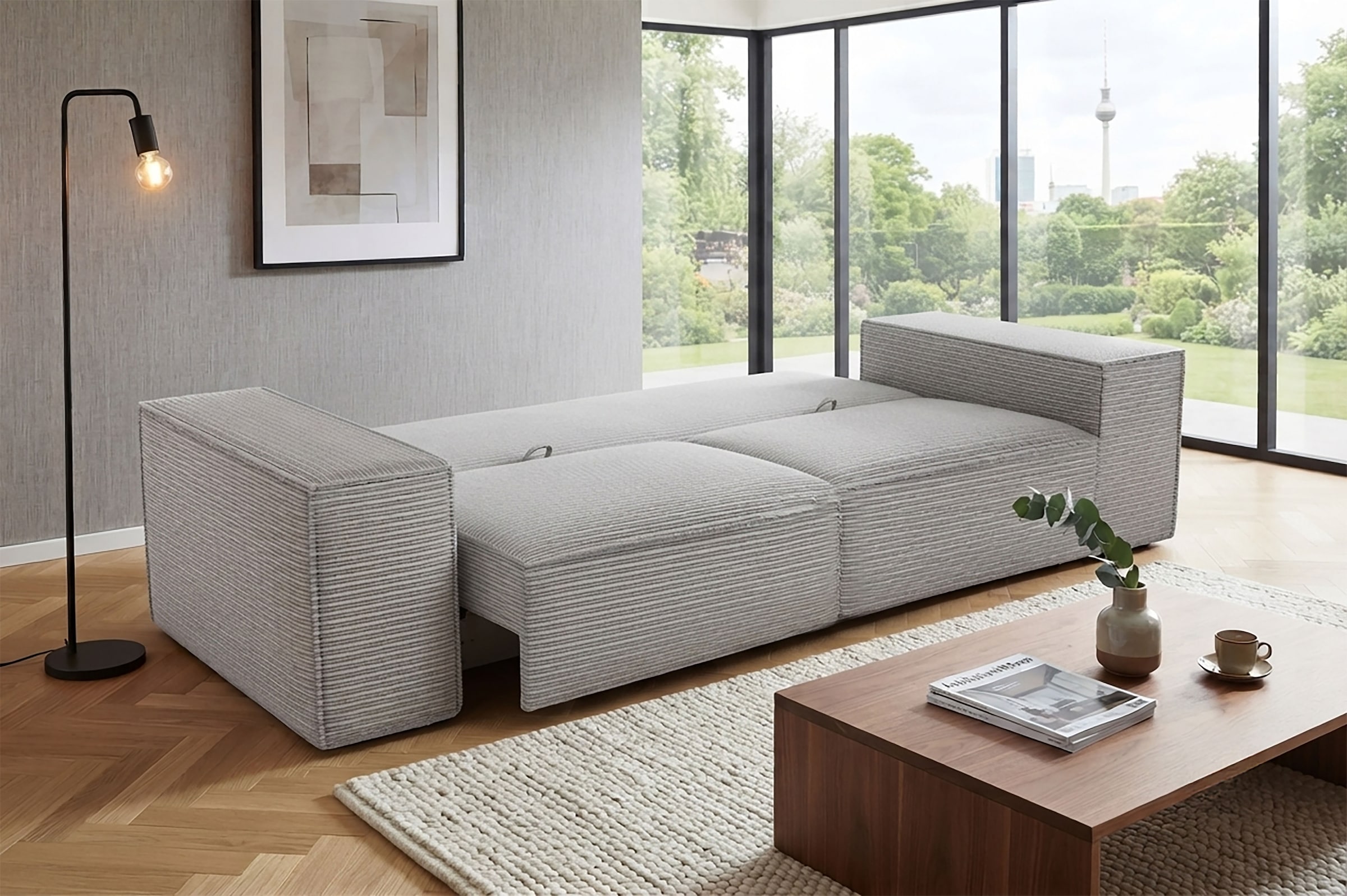Trends by HG Big-Sofa »CONOR« Schlaffunktion + Bettkasten