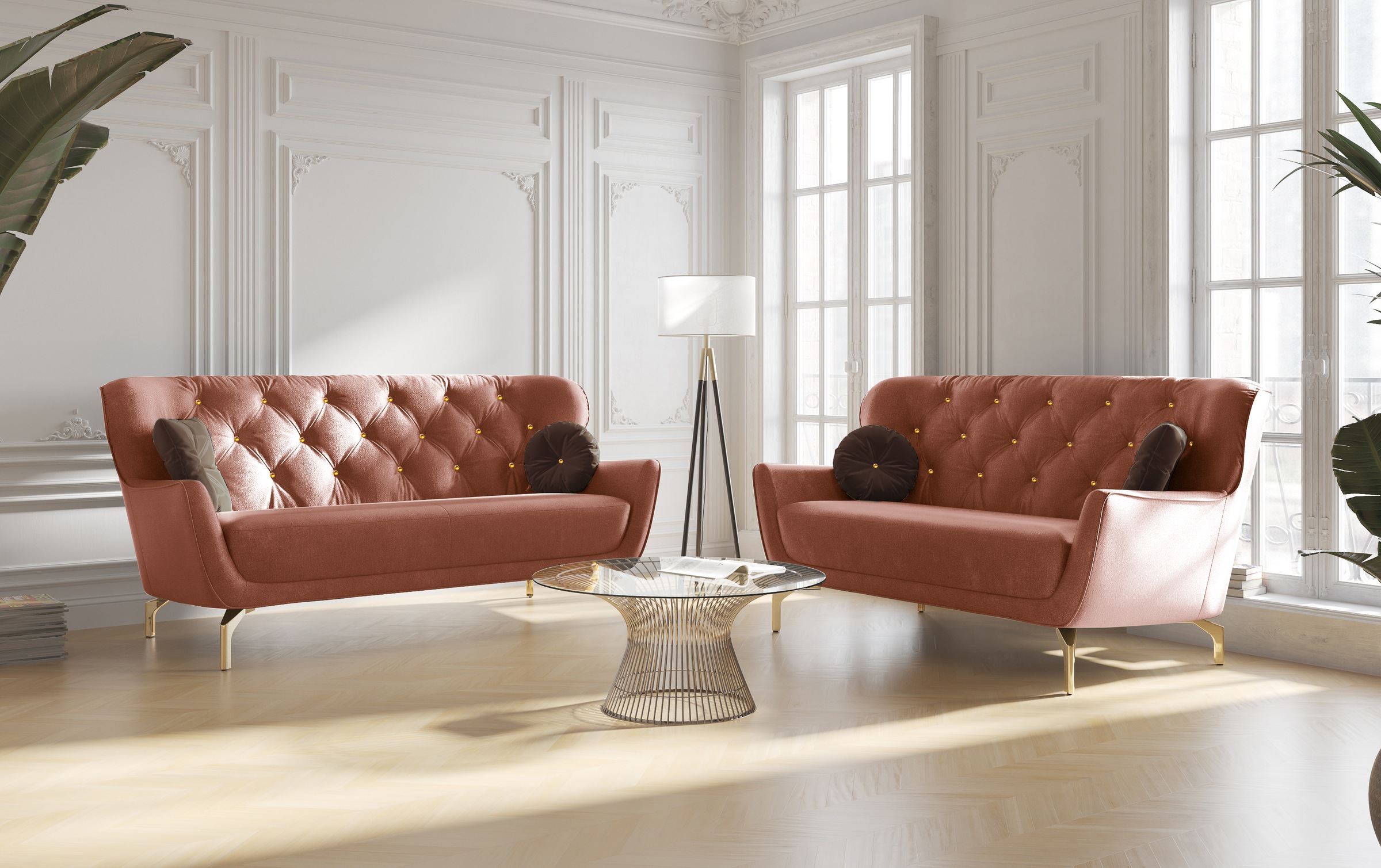 sit&more Polstergarnitur »Orient 3« 2 Stk. tlg. inkl. 4 Zierkissen mit Stra günstig online kaufen