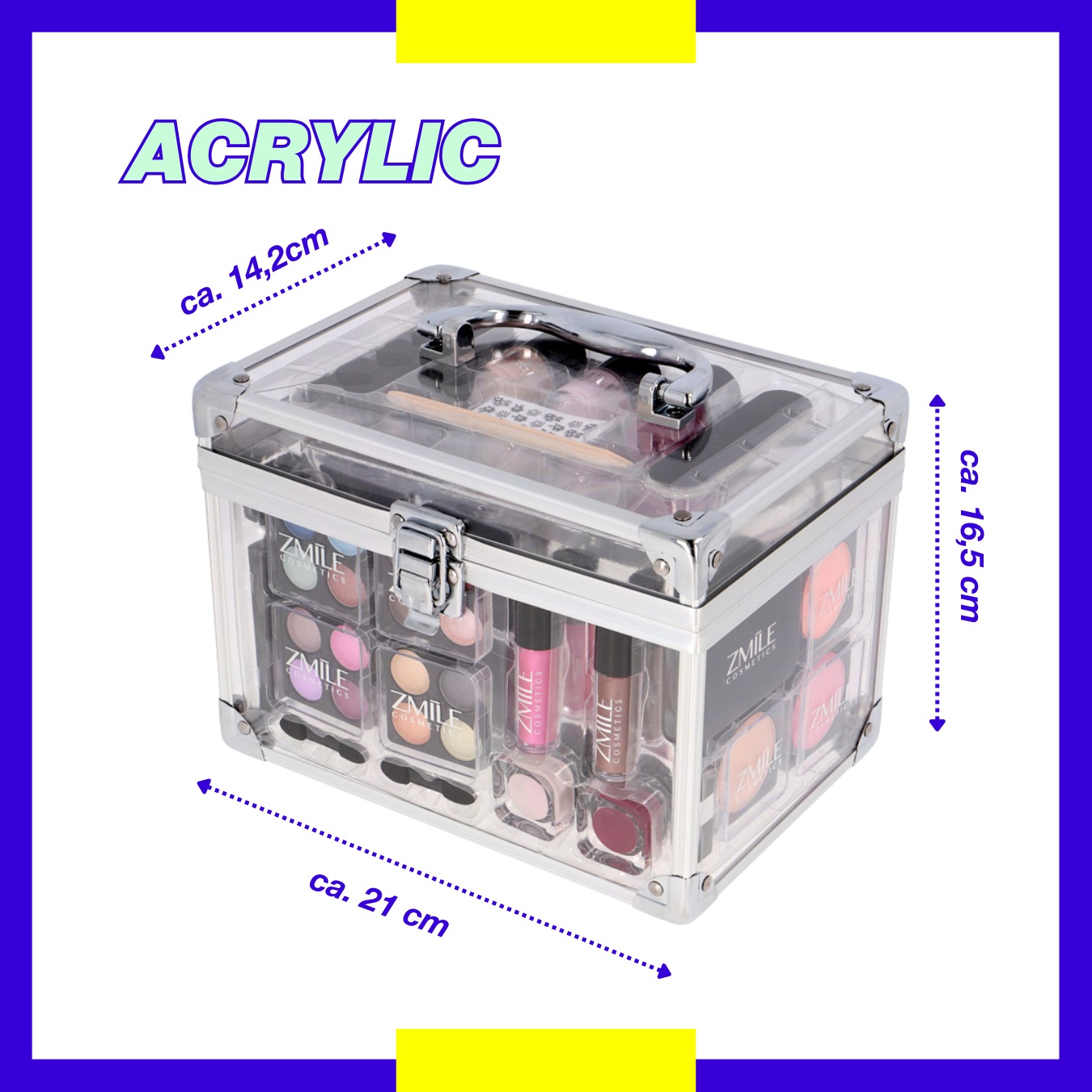ZMILE COSMETICS Kosmetik-Koffer »Acrylic«, (42 tlg.), vegane Kosmetik