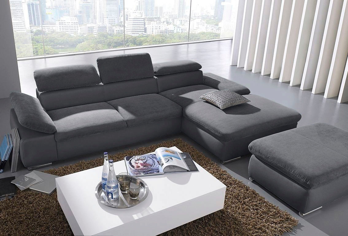 sit&more Ecksofa »Valantine L-Form, B: 286 cm« mit Arm- & Kopfteilverstellung, optional mit Bettfunktion