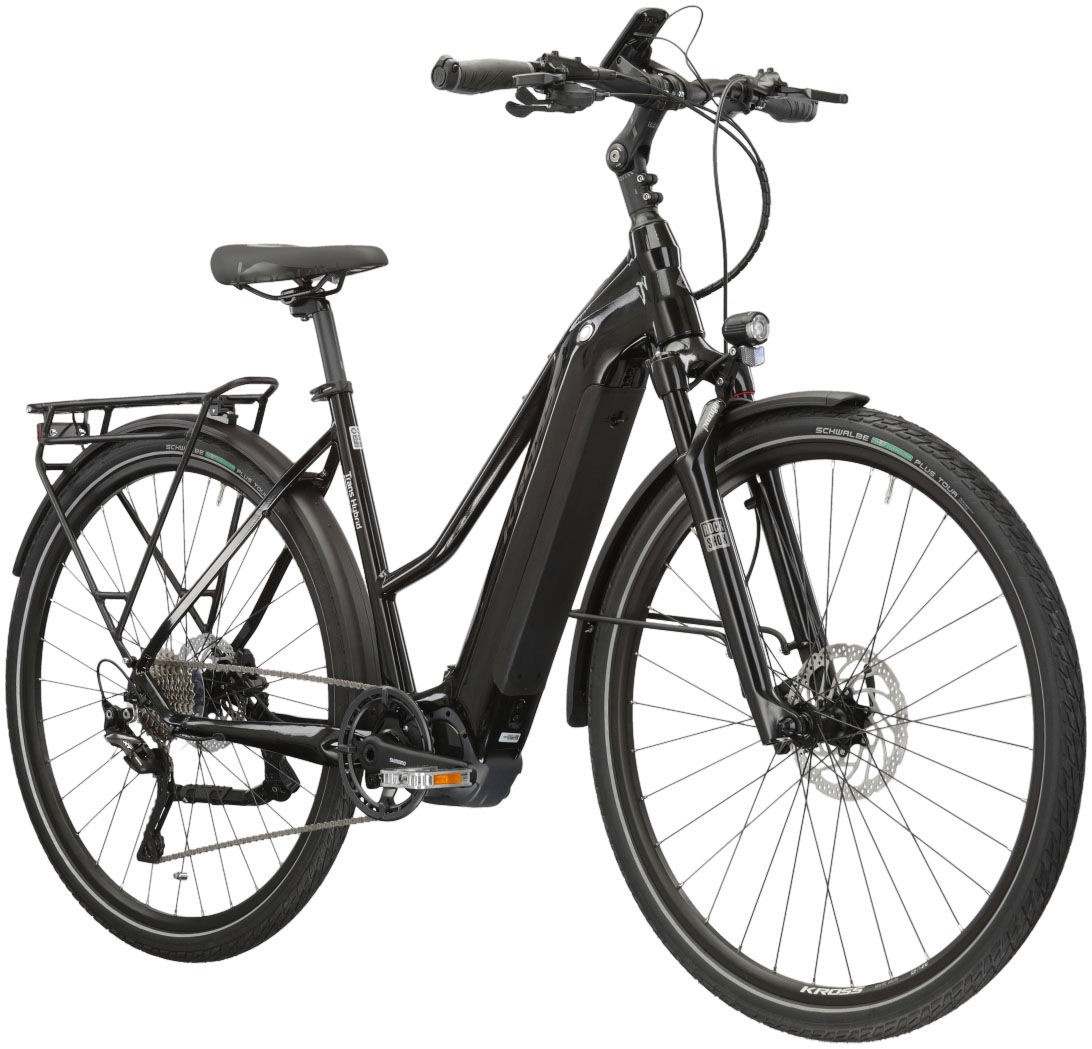 Kross E-Bike »E-Trekkingrad Trans Hybrid 6.0 28 Zoll schwarz«, 10 Gang, Shimano, DEORE XT T8000, Mittelmotor 250 W, Pedelec, Elektrofahrrad für Damen
