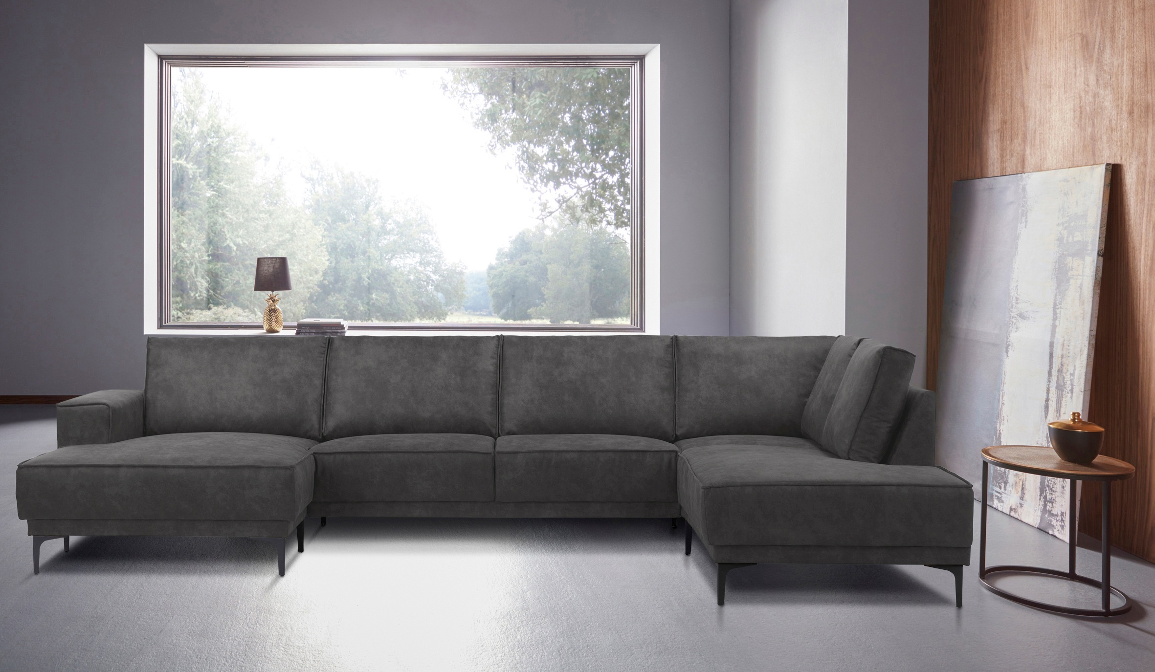 OTTO home Wohnlandschaft »XXL Sofa Oland, Struktur, Flachgewebe, Luxus-Micr günstig online kaufen