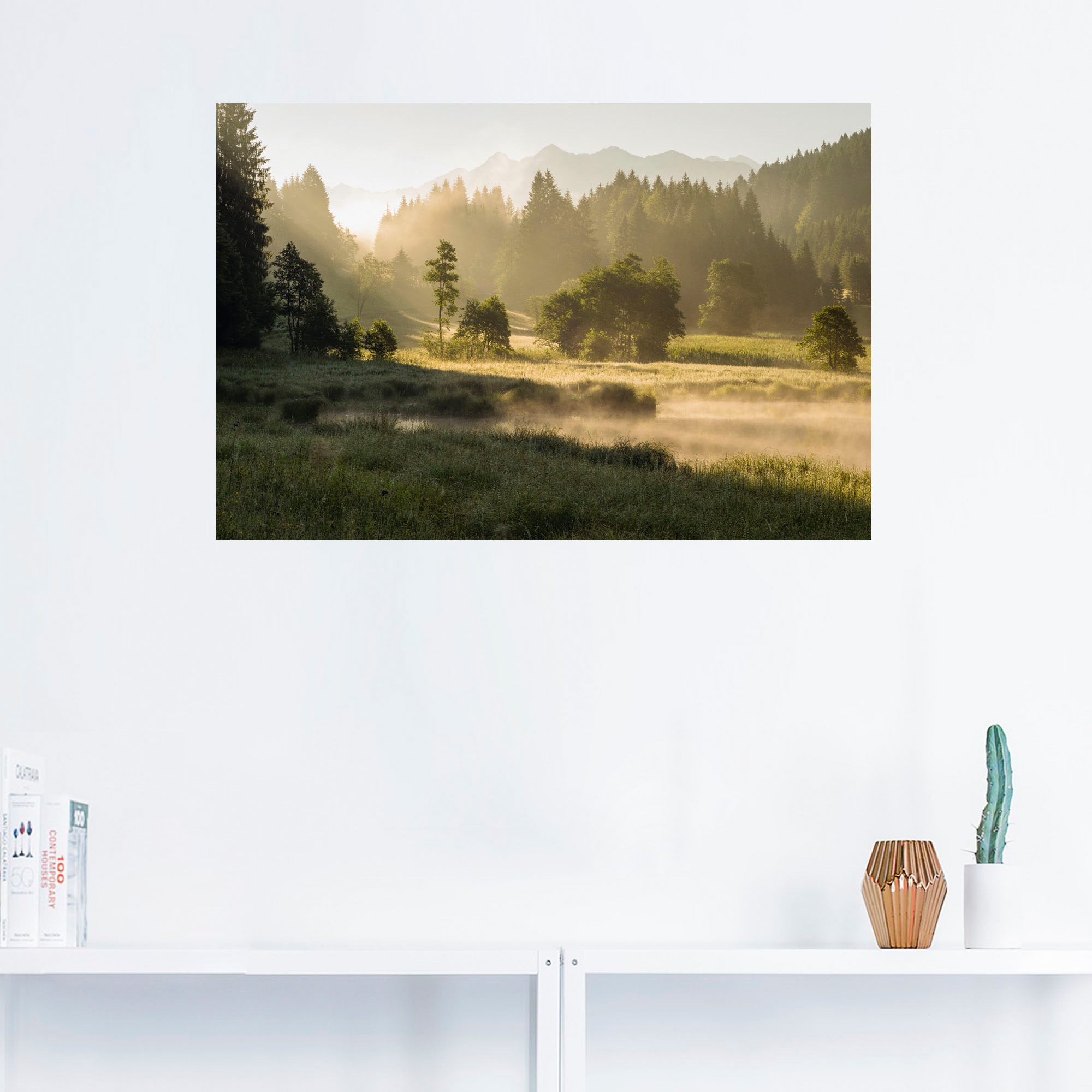 Artland Wandbild »Sommermorgen in den Alpen«, Wiesen & Bäume, (1 St.), als günstig online kaufen