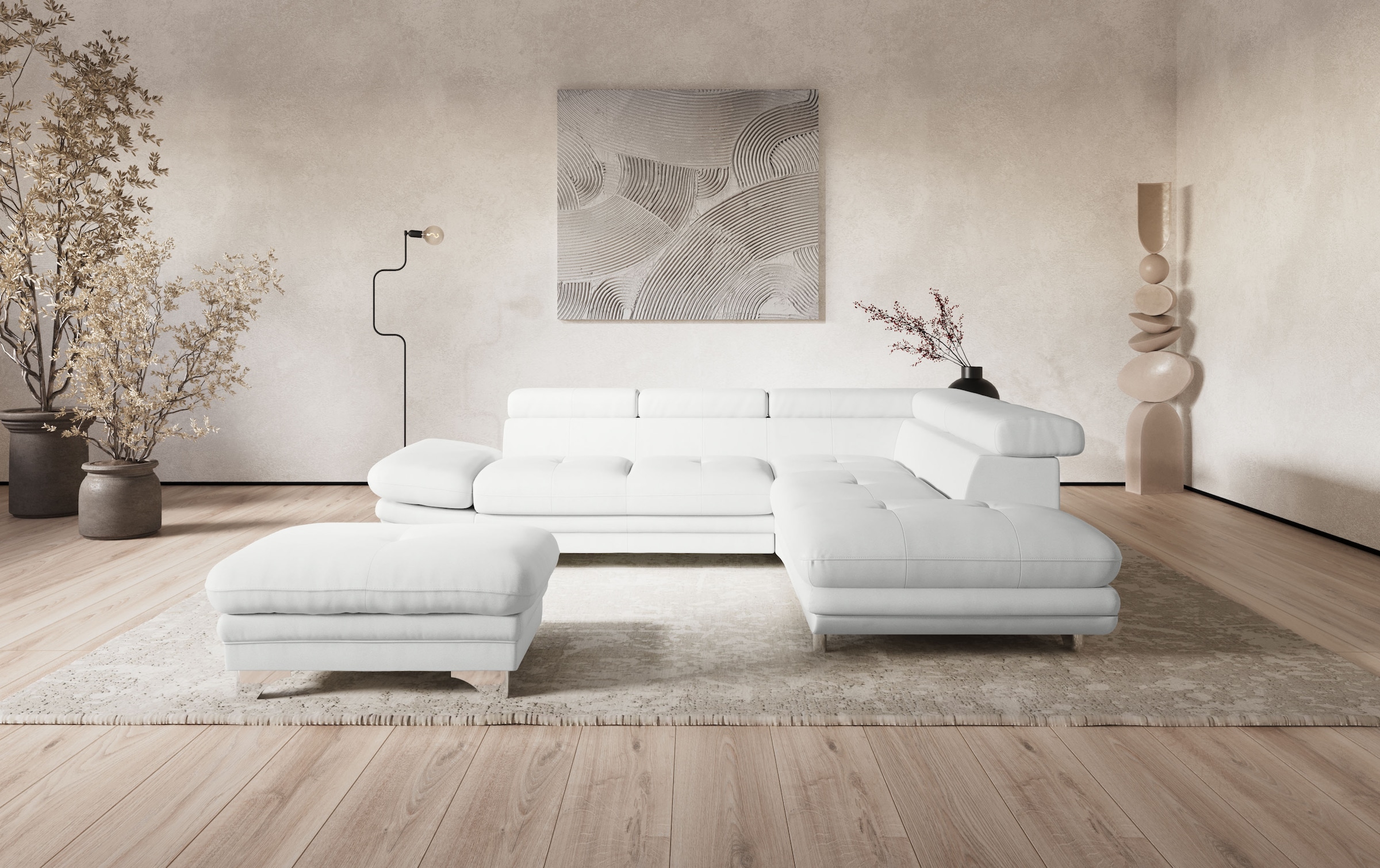 COTTA Ecksofa »Enterprise L-Form«, mit Arm- & Kopfteilverstellung, wahlweise mit Bettfunktion