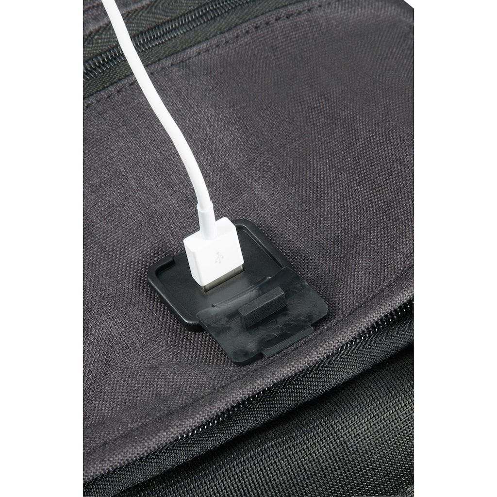 Samsonite Laptoprucksack »Securipak, black steel«, Reflektoren, Freizeitrucksack Schulrucksack Cityrucksack USB-Schleuse