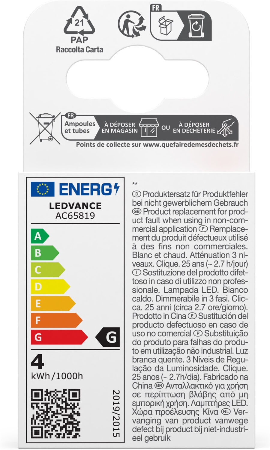 LEDVANCE LED-Leuchtmittel »LED STAR Flat Flat Frosted 26« E27 1 Stk. Warmweiß