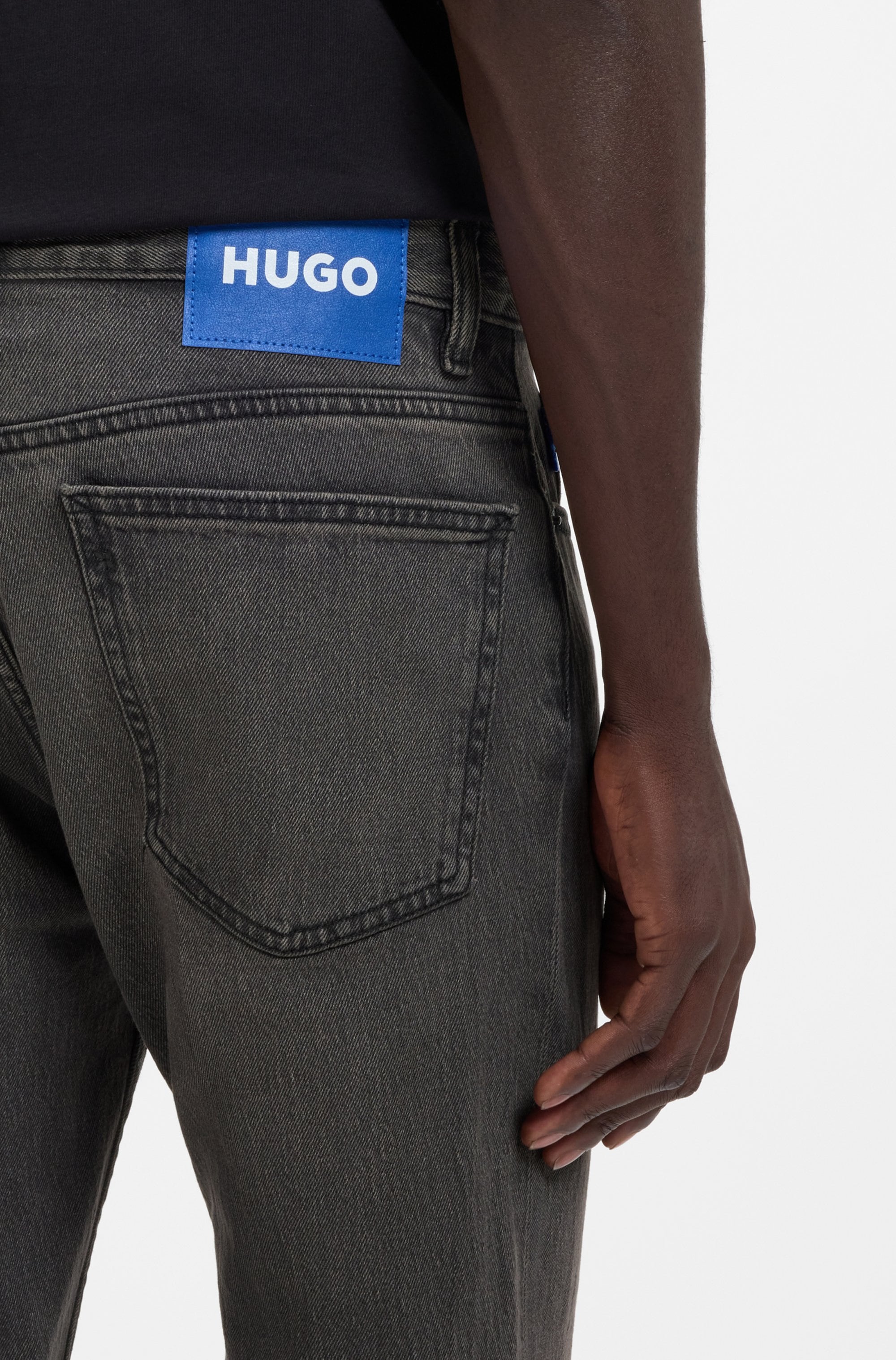 HUGO Blue Slim-fit-Jeans »Ash« mit Stone-washed-Finish