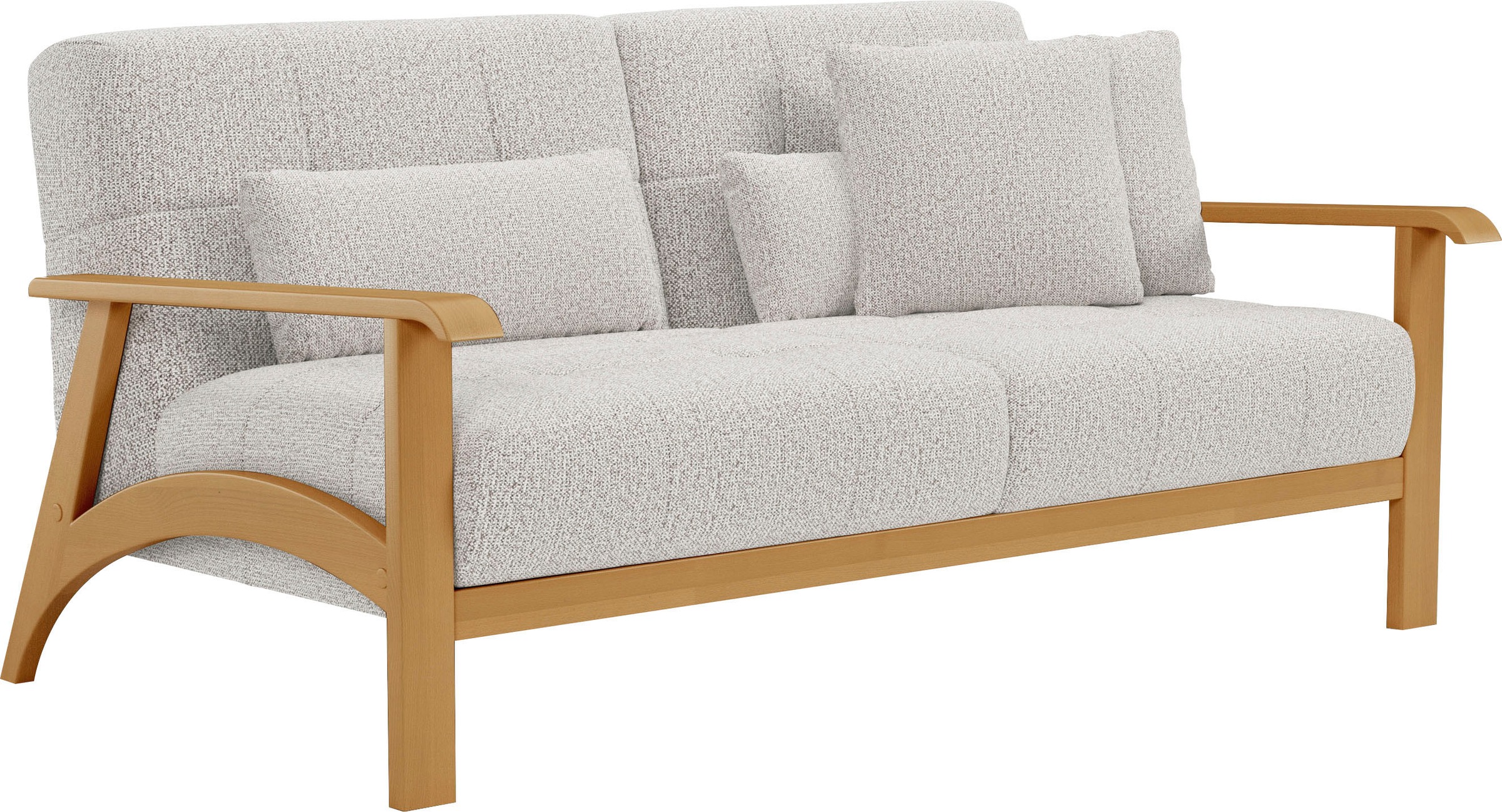 sit&more 2,5-Sitzer »Billund«, Armlehnen aus eichefarbigem Buchenholz, verschiedene Bezüge und Farben