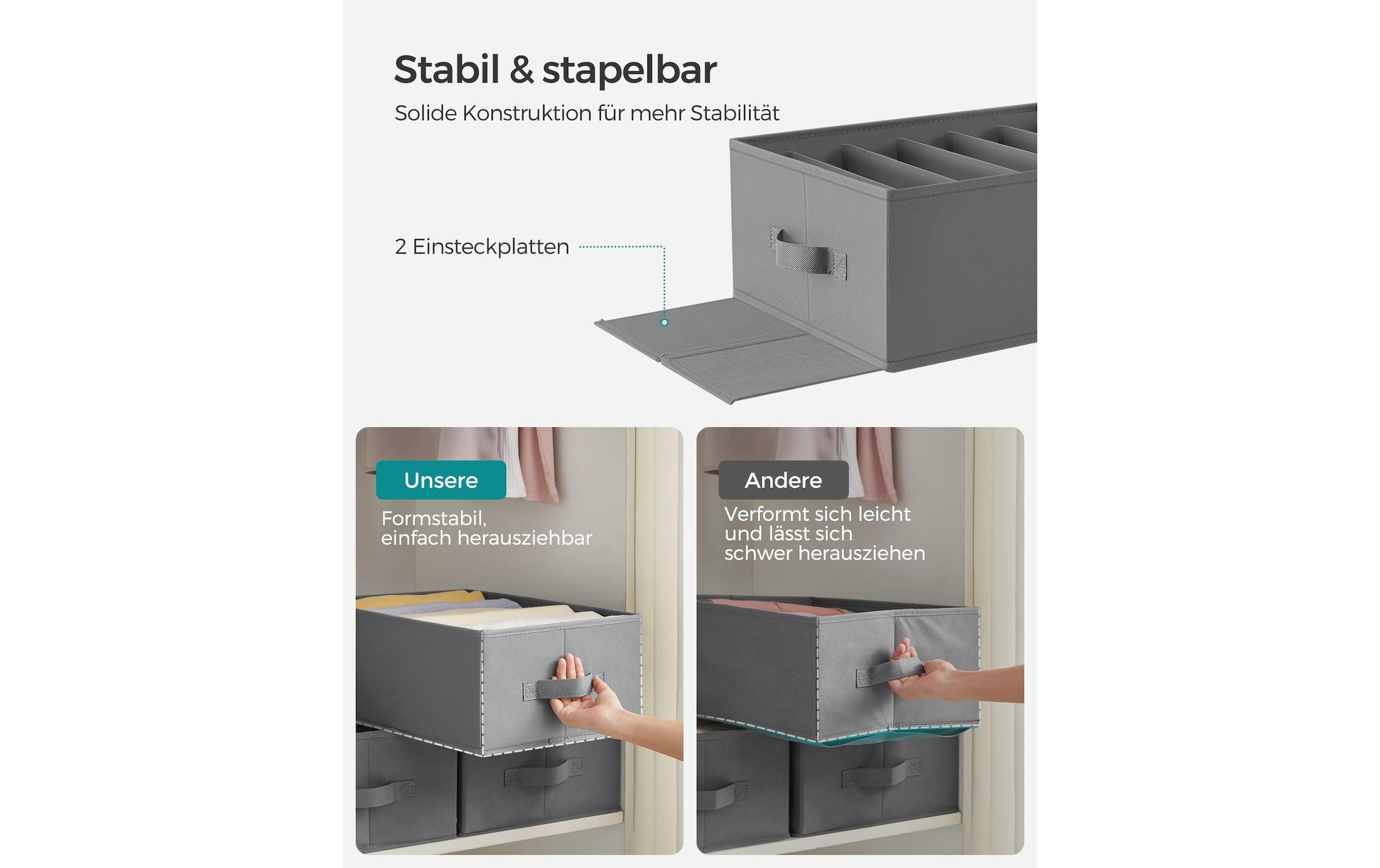 SONGMICS Aufbewahrungsbox »faltbar 4-er Set«