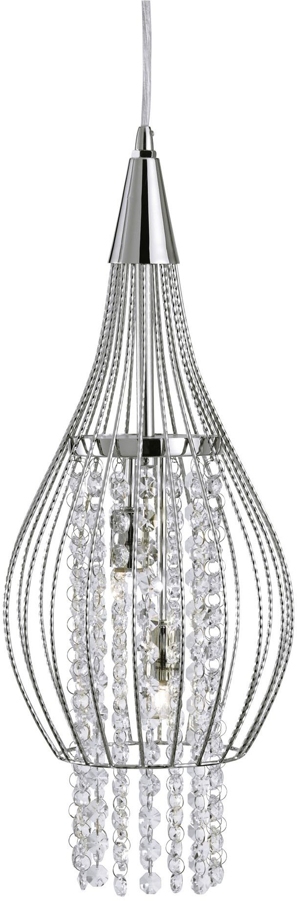 Searchlight Hängeleuchte »Rocket 2Lt Pendant - Chrome Metal & Crystal« G9 1 günstig online kaufen