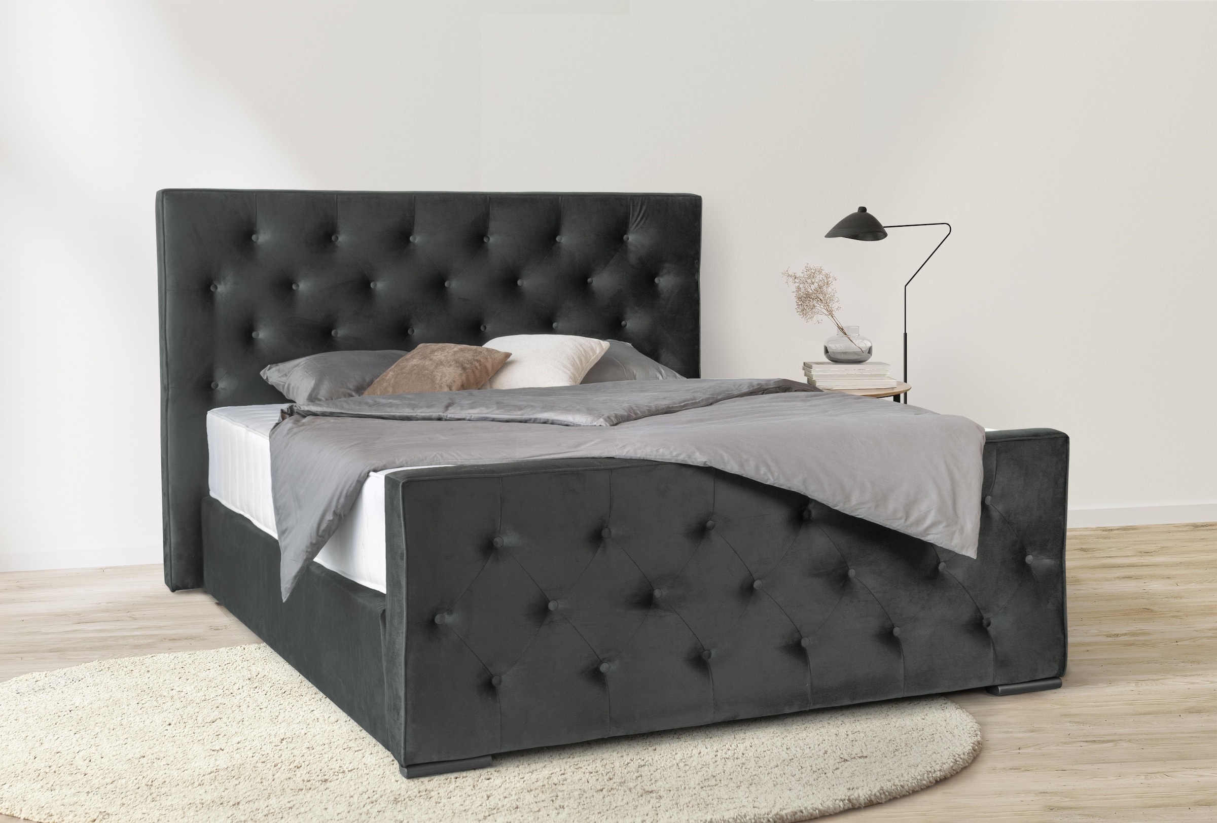 COLLECTION AB Boxspringbett »Florence erhältlich in der Breite 180cm«, inkl. Bettkasten und King-Matratzen (28cm) in H3