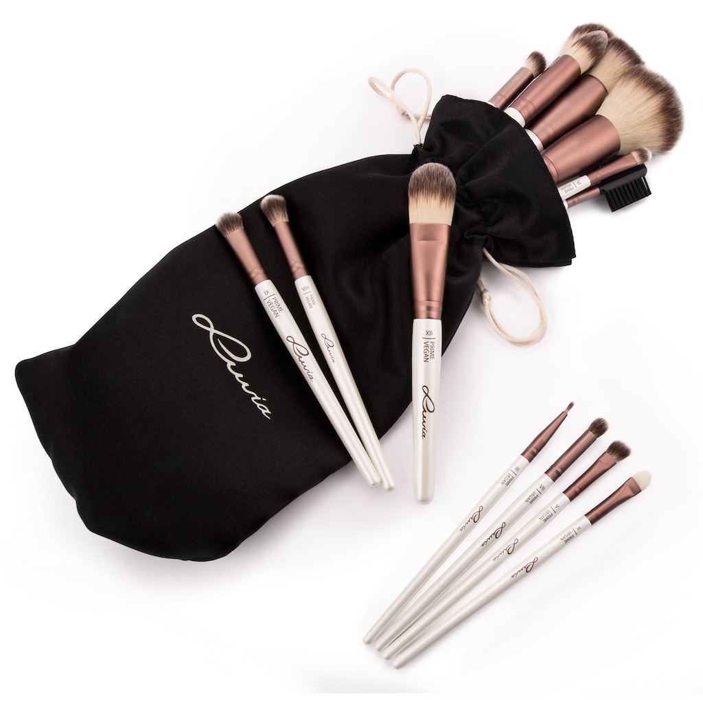 Luvia Cosmetics Kosmetikpinsel-Set »Prime Vegan«, (15 tlg., inkl. Pinselhalter)