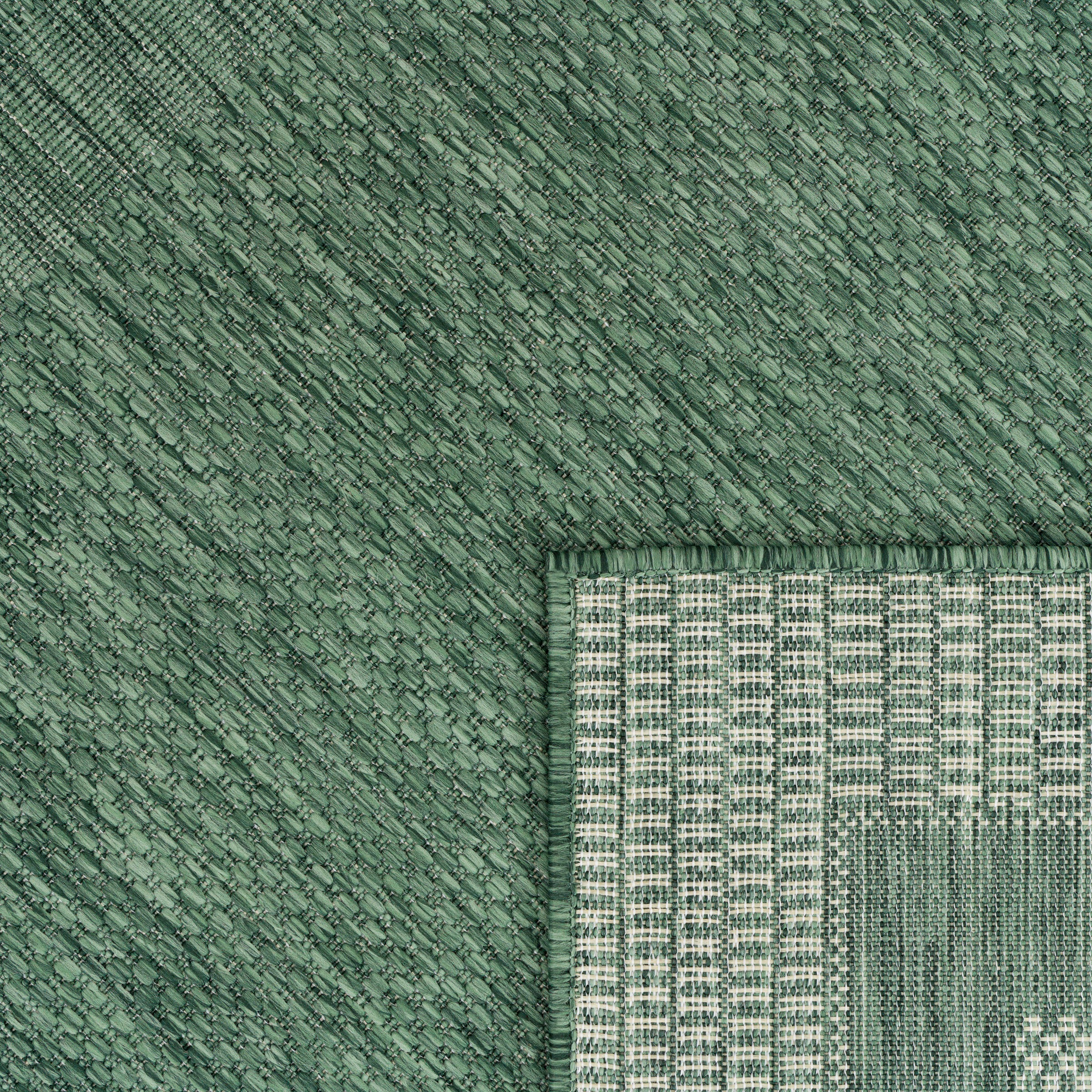 Paco Home Teppich »Roma 272«, rechteckig, 4 mm Höhe, Flachgewebe, meliert, mit dezenter Bordüre, In- und Outdoor geeignet