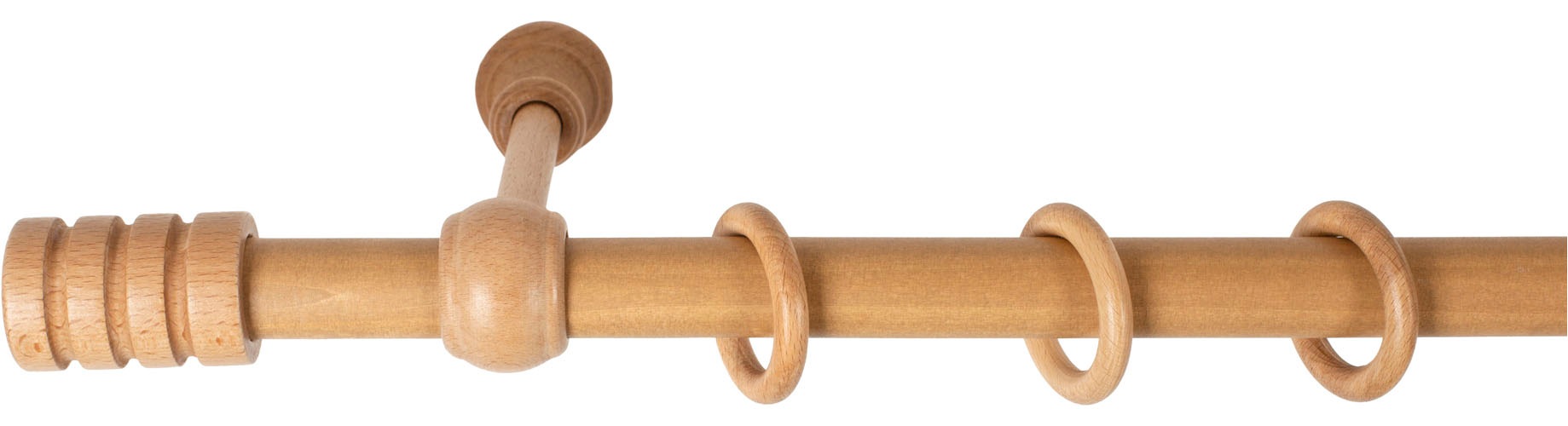 SN DECO GROUP Gardinenstange »Pisa« 1 läufig-läufig Fixmaß 28 mm, Holz, verschiedene Längen und Farben, Komplettset