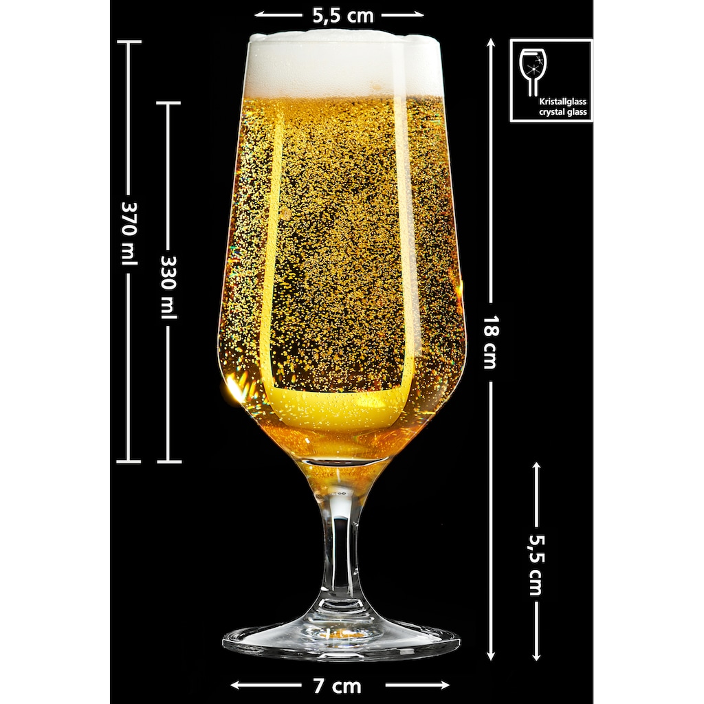 Ritzenhoff & Breker Bierglas »Mambo«, (Set, 4 tlg., 4 Biergläser, je 370 ml), 4-teilig, 370 ml