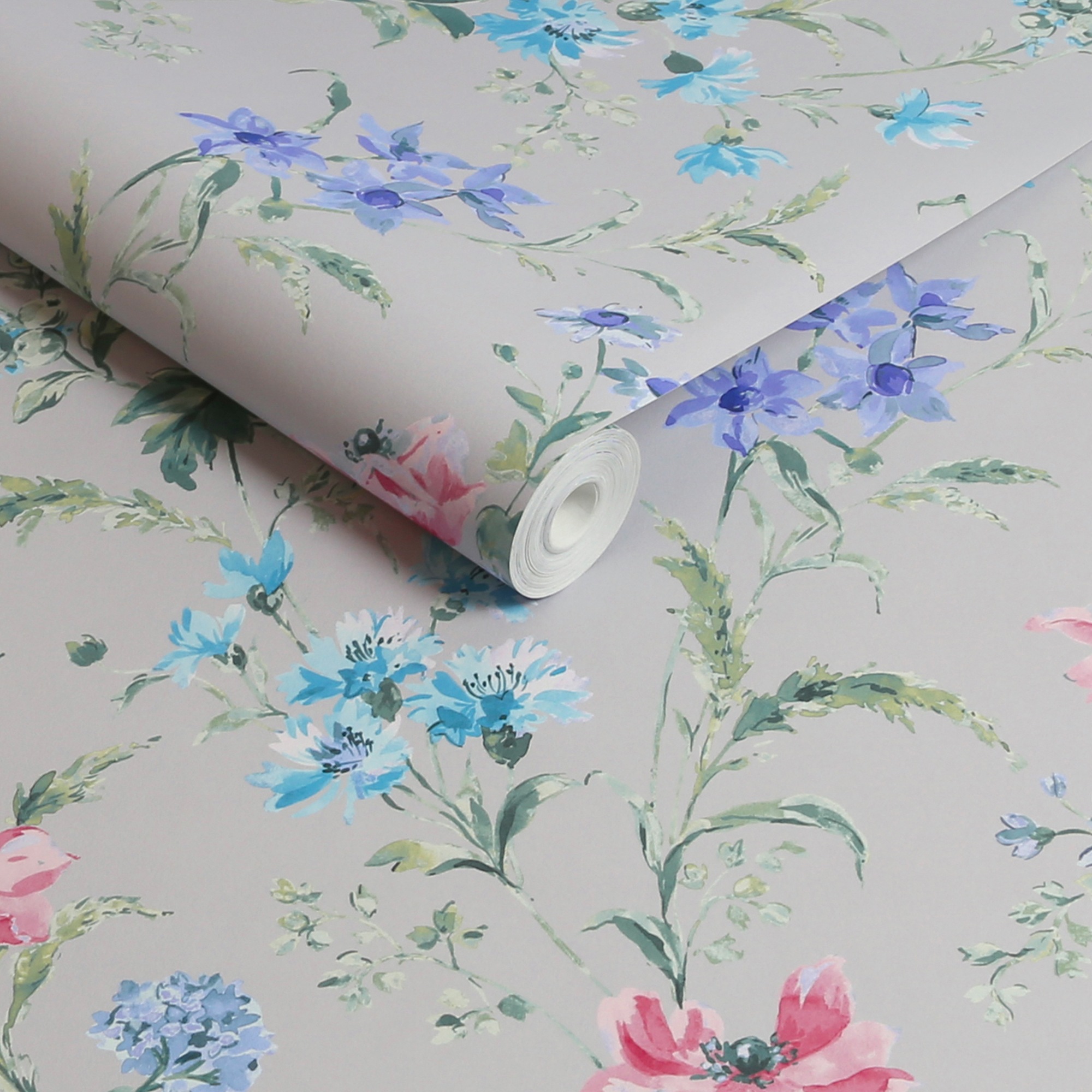 LAURA ASHLEY Vliestapete »Poppy Meadow Pale Violet« geblümt glatt 10mx52cm (ca. 5m2)