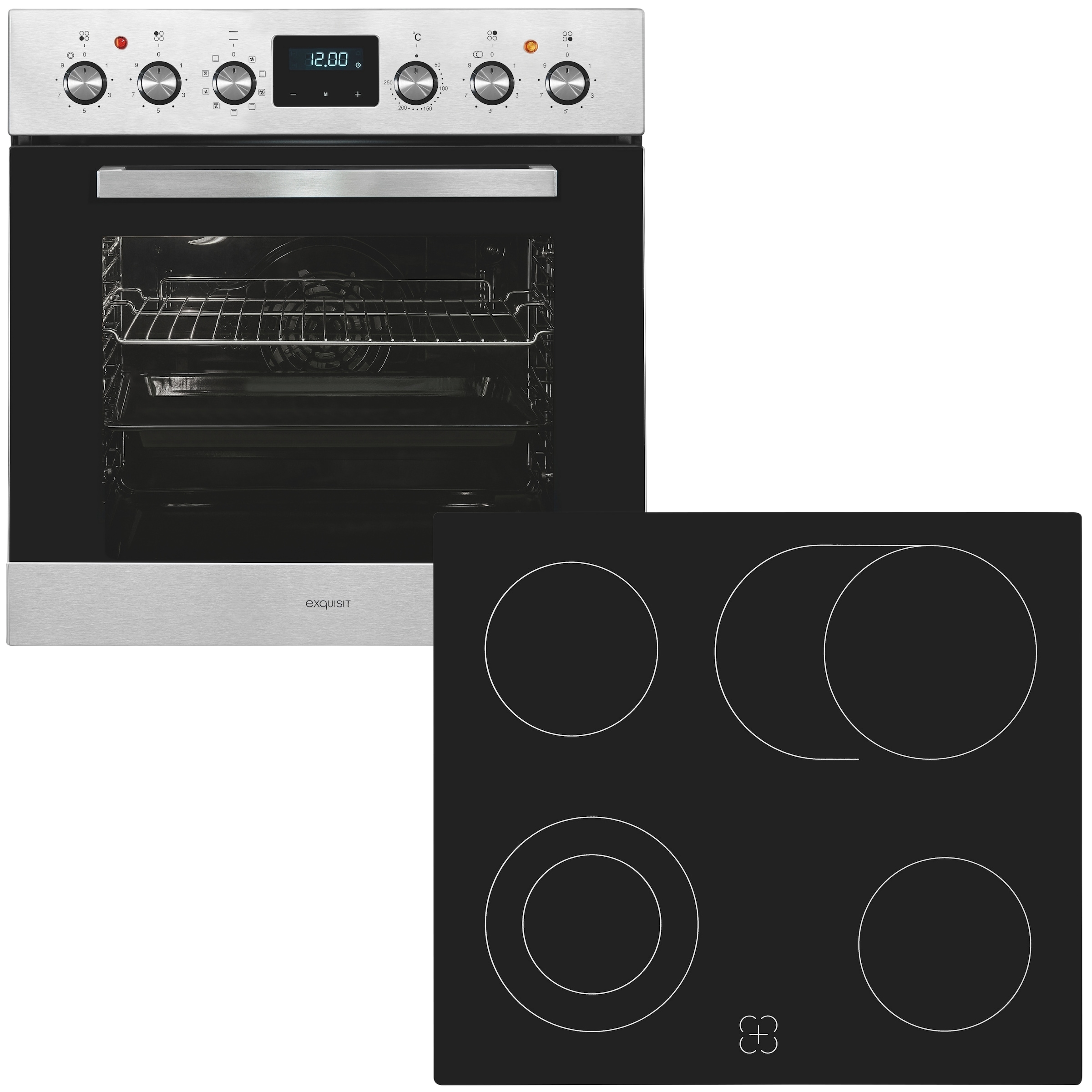 exquisit Elektro-Herd-Set »EHE 185-HZ-020 inox« günstig online kaufen