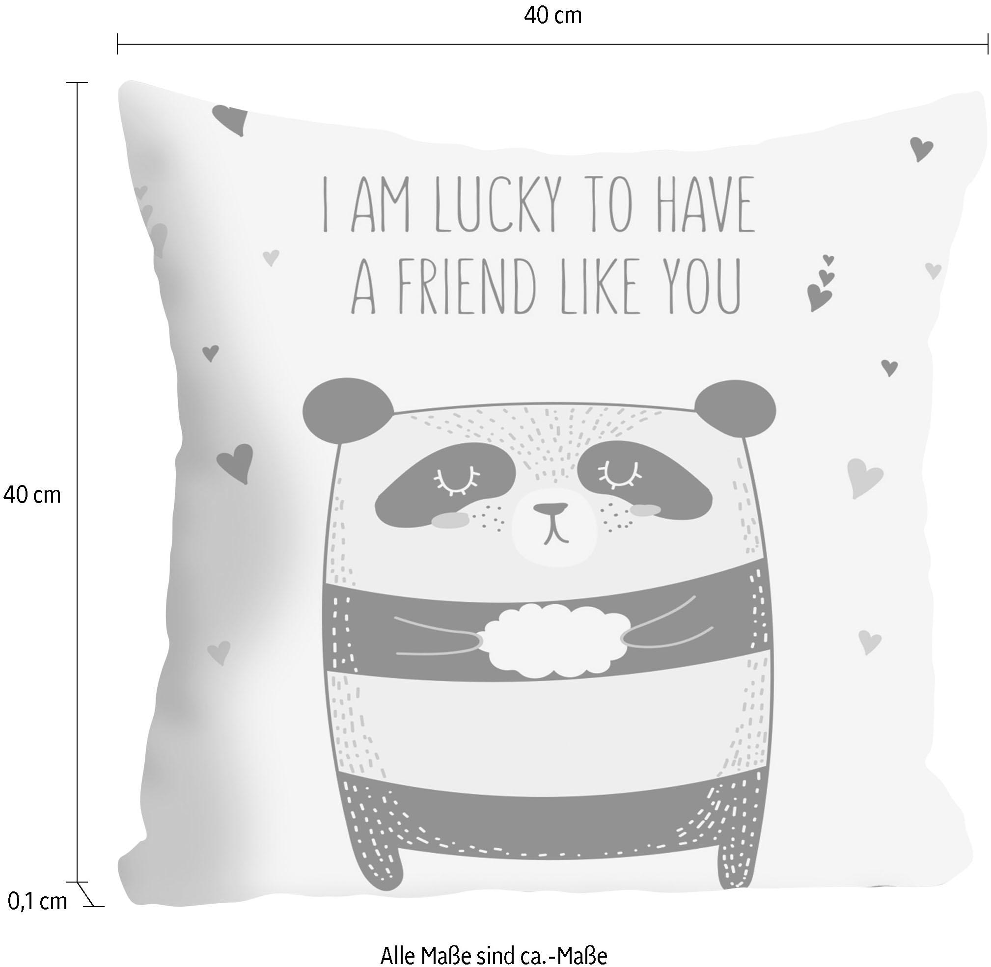 queence Dekokissen »»Friend like you«« Kissenhülle ohne Füllung, 1 Stück
