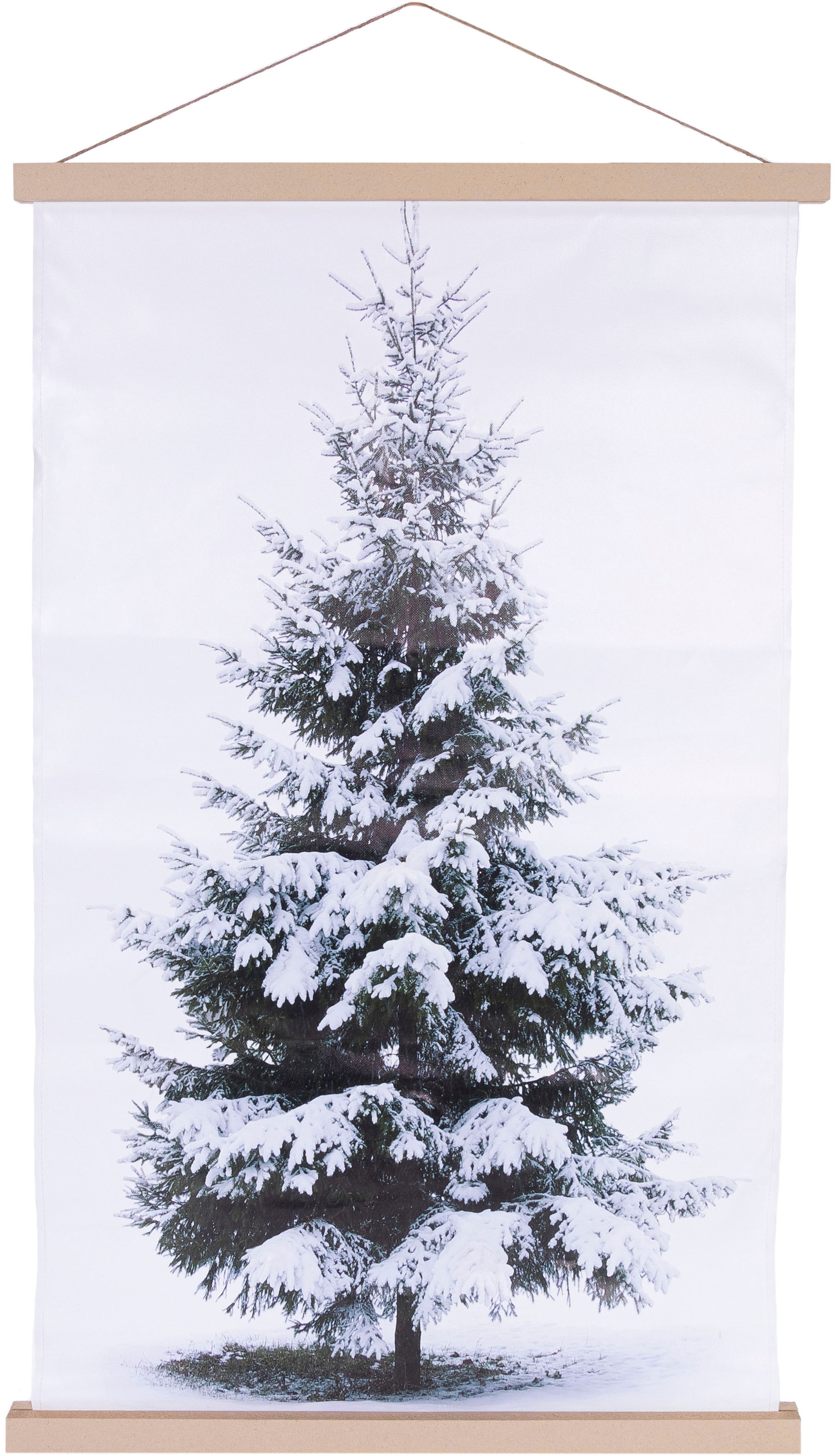 Myflair Möbel & »Wandbehang cm, kaufen ca. Raten Weihnachtsdeko«, LED-Bild 92 LED-Beleuchtung, Aufhängen, zum LED-Leinwand (1 Höhe St.), auf mit Tannenbaum, Batteriebetrieb Accessoires