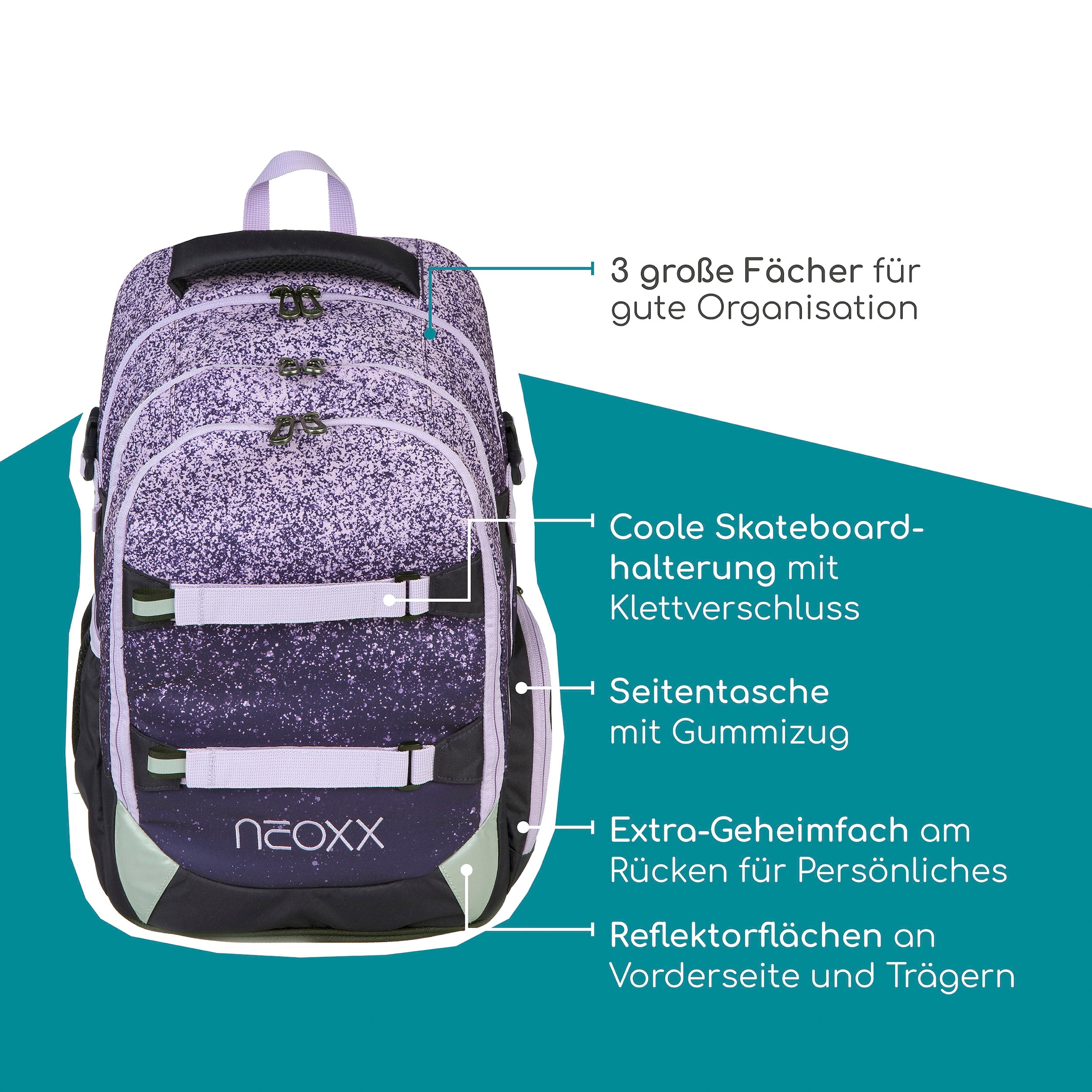 neoxx Schulrucksack »Active Pro, Glitterally perfect«