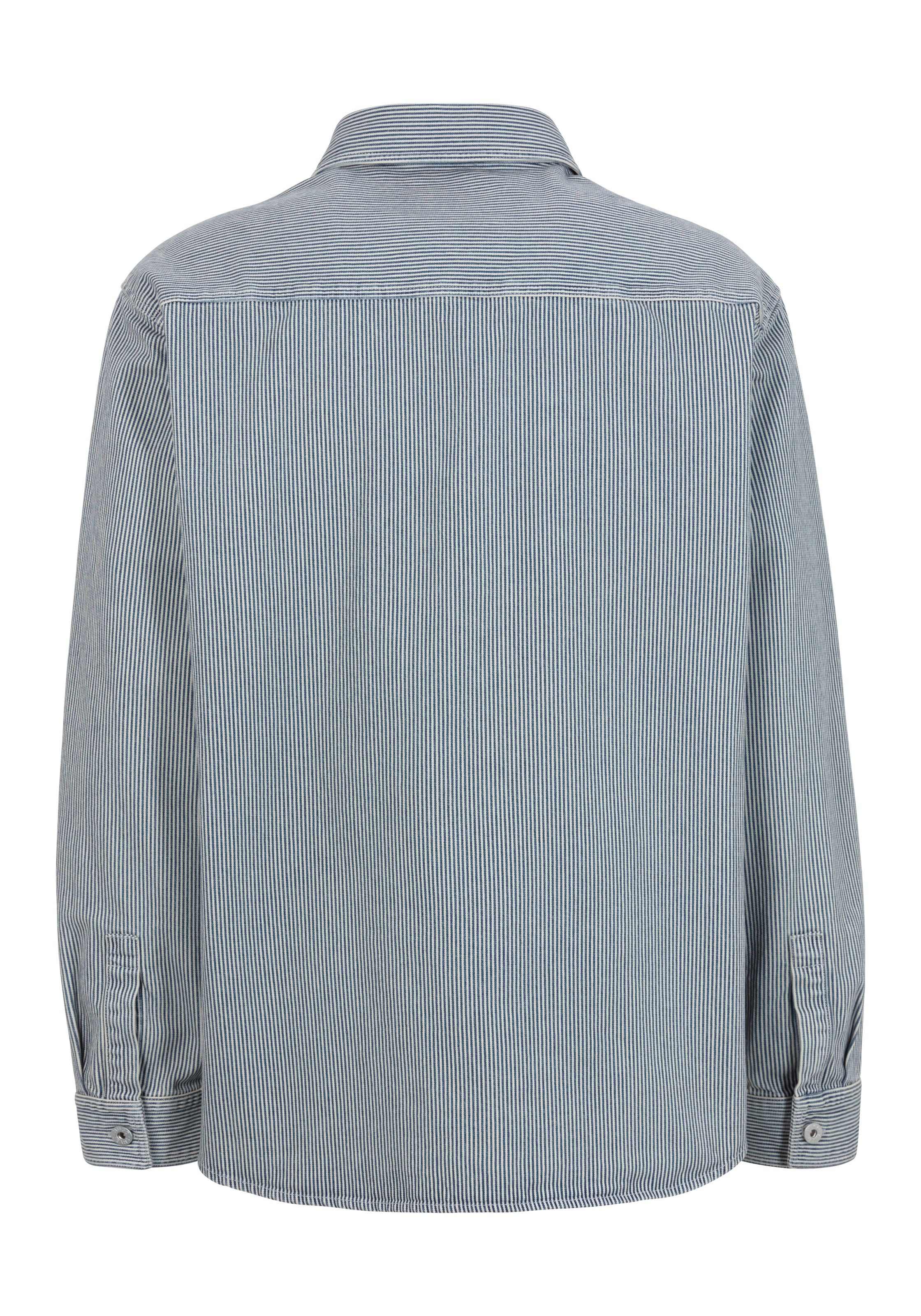 HUGO Blue Langarmhemd »Ebolt«, mit HUGO Badge, Overshirt Skater Baggy Pinstripe