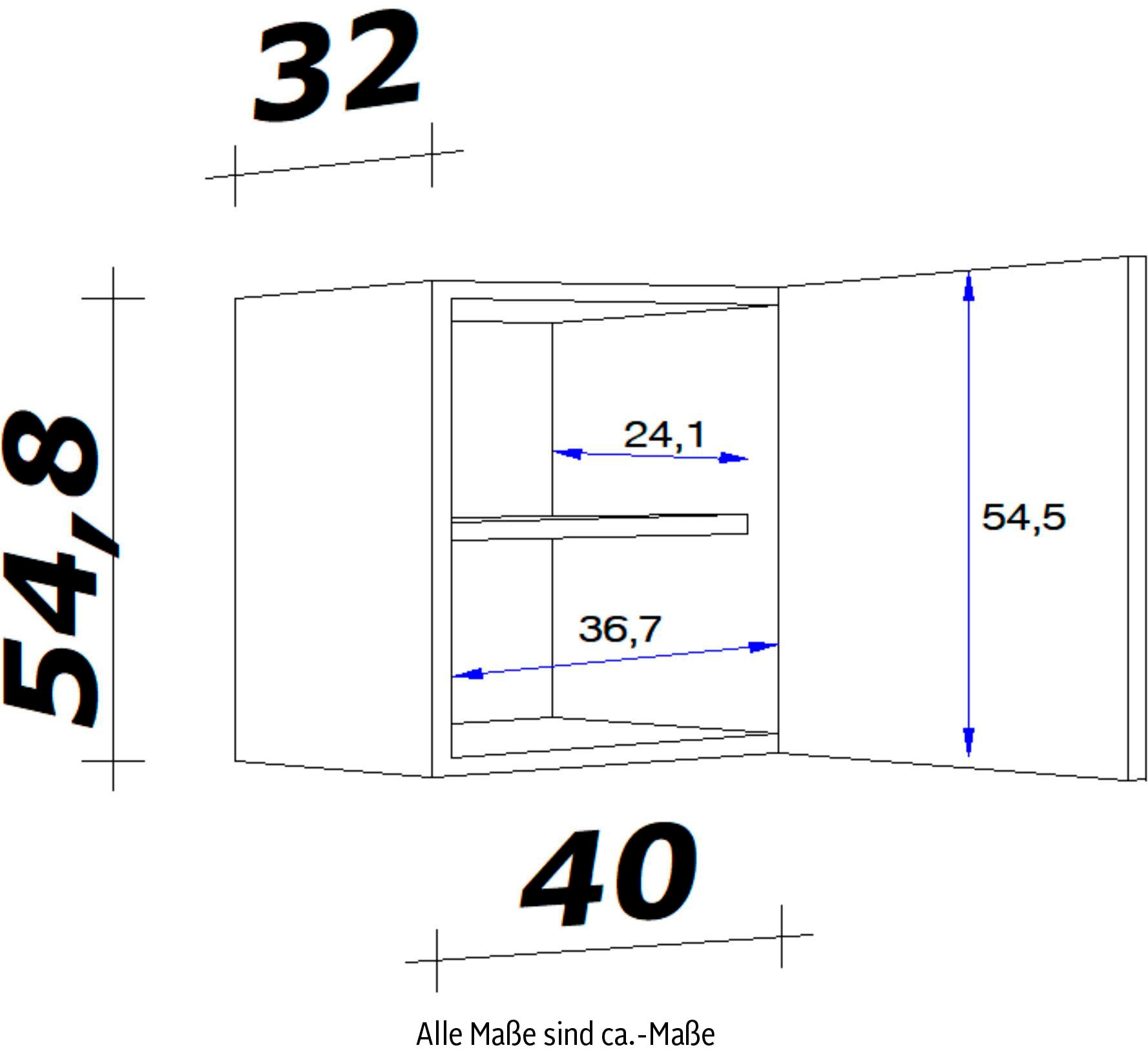 Flex-Well Hängeschrank »Antigua«, x Raten x auf T) 54,8 40 (B bestellen x H cm 32 x