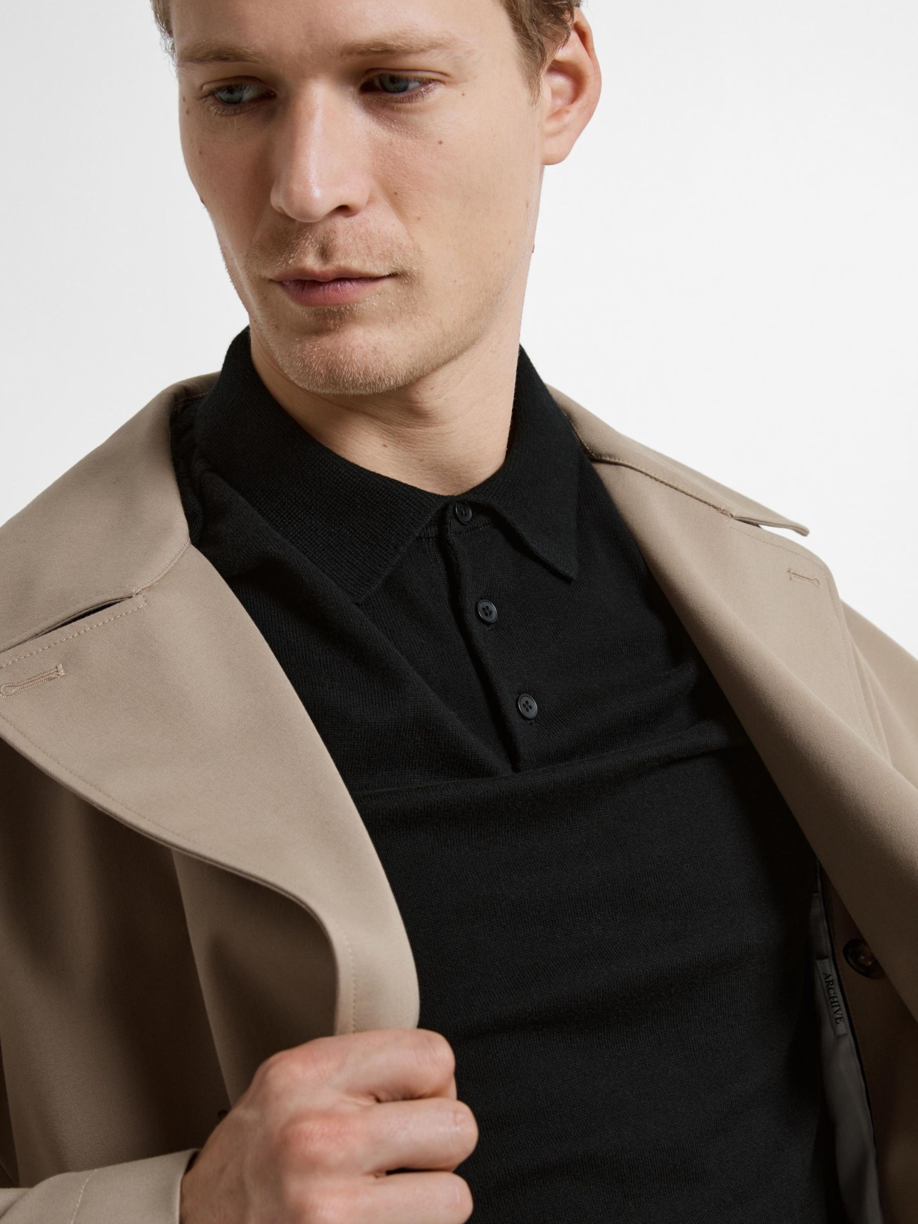 SELECTED HOMME Poloshirt »SLHBERG SS KNIT POLO NOOS«, aus Feinstrick