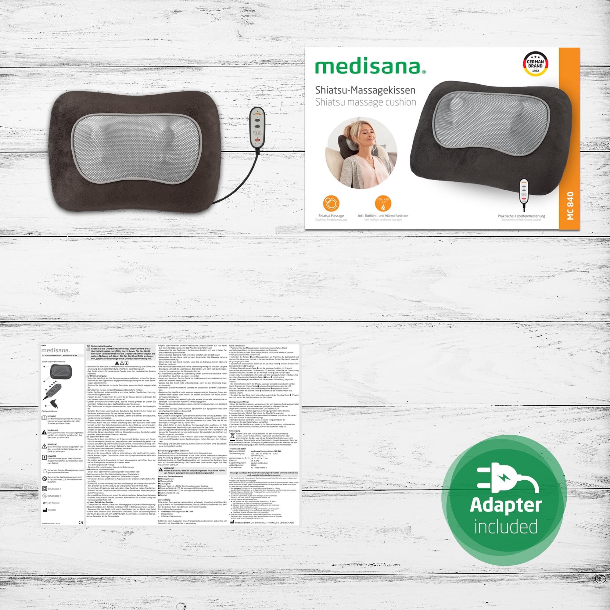 Medisana Massagekissen »MC 840«, Shiatsu-Massagekissen für Nacken, Schulter, Rücken und Beine