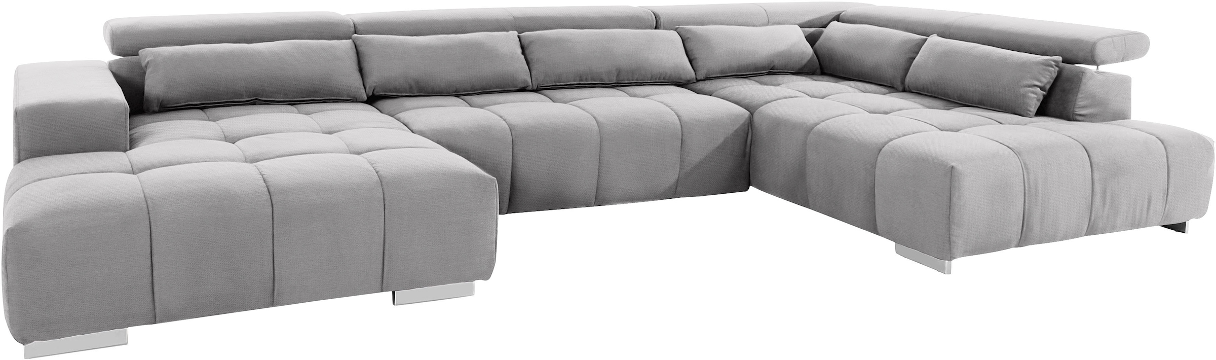 COTTA Wohnlandschaft »Orion U-Form«, mit Kopfteilverstellung & 6 Nierenkissen