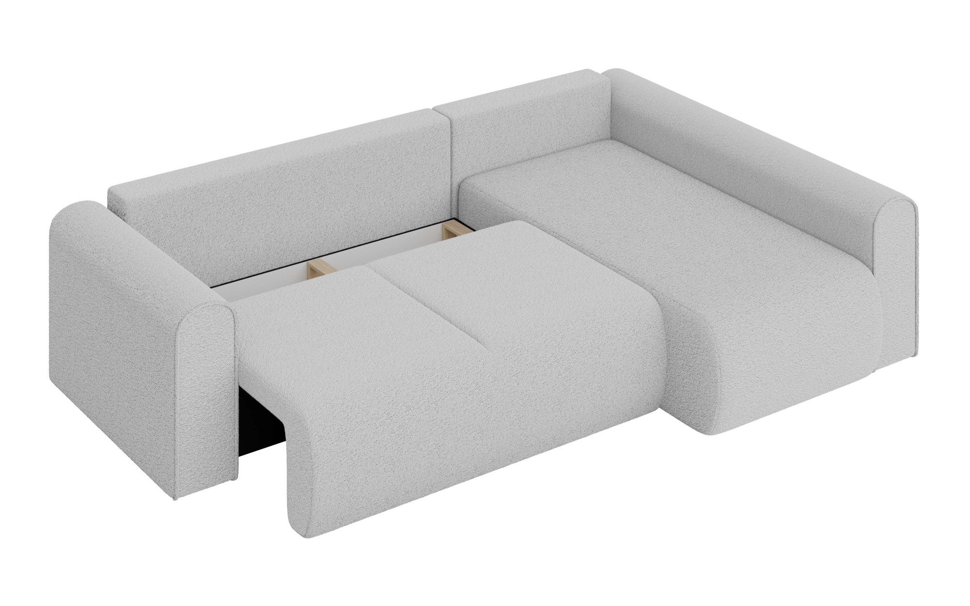 INOSIGN Ecksofa »Zacharia wahlweise Schlafsofa mit Bettkasten, B/T/H 250/166/86 cm«, L-Form mit Wellenunterfederung, Ottomane rechts oder links bestellbar