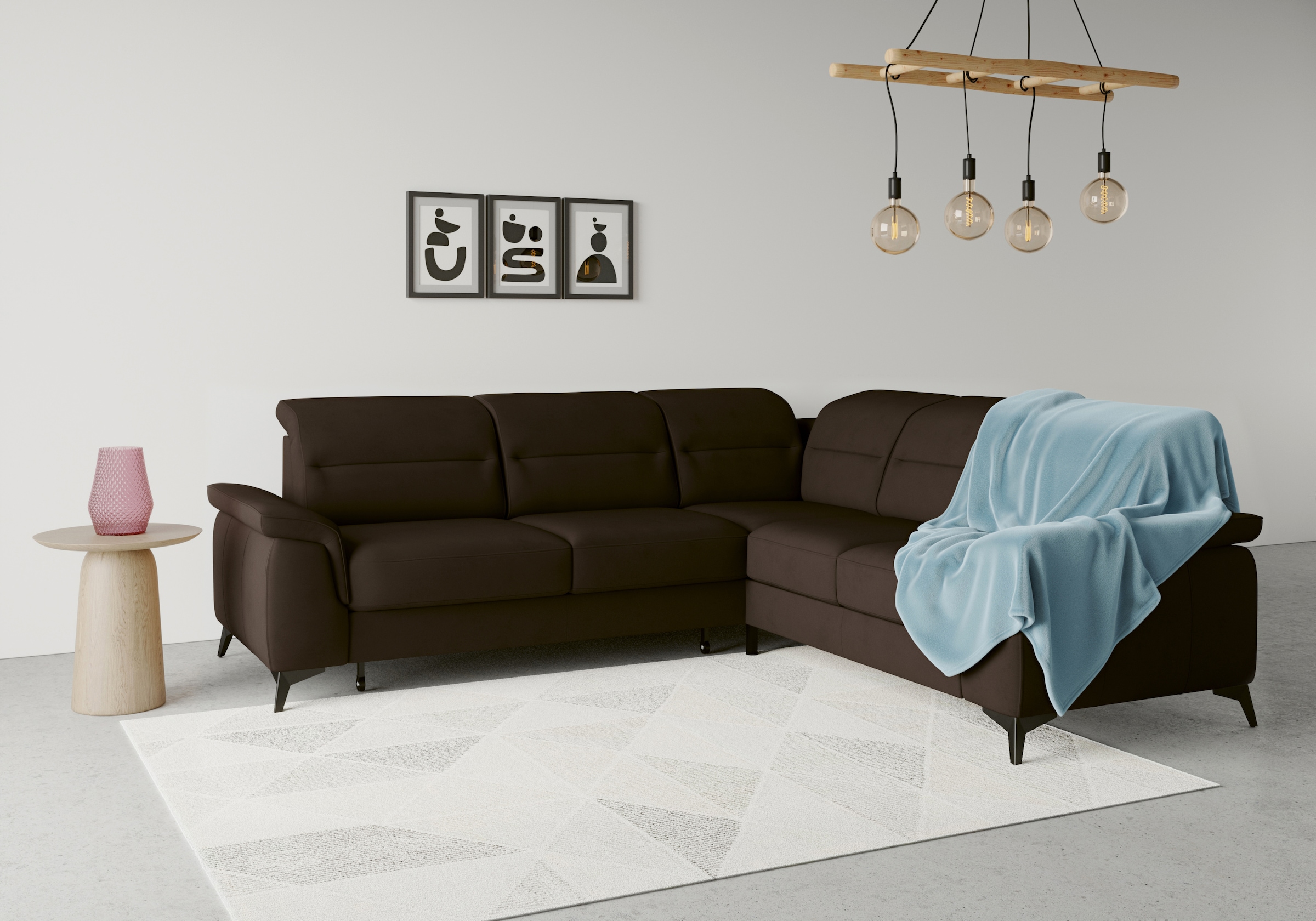 sit&more Ecksofa »Sinatra L-Form« optinal mit Kopfteilverstellung und Armte günstig online kaufen