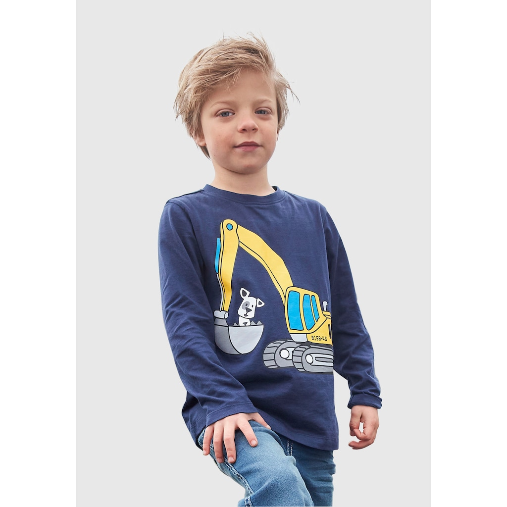 KIDSWORLD Langarmshirt »HUND MIT BAGGER«