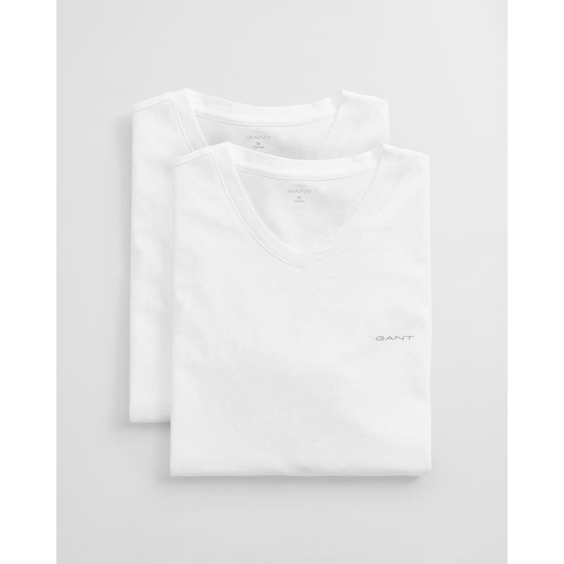 GANT Kurzarmshirt »V-NECK T-SHIRT 2-PACK« Mit V-Ausschnitt WHITE XL XL Klassisches T-Shirt von GANT